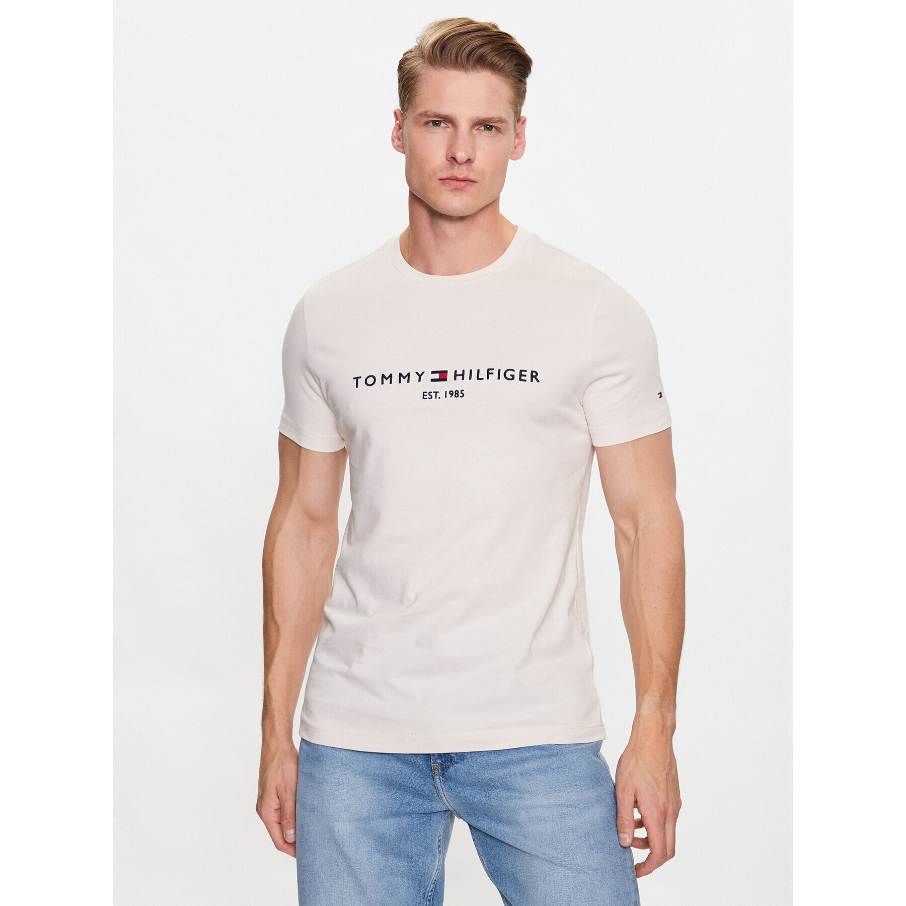 Tommy Hilfiger Póló MW0MW11797 Ekru Slim Fit - Pepit.hu