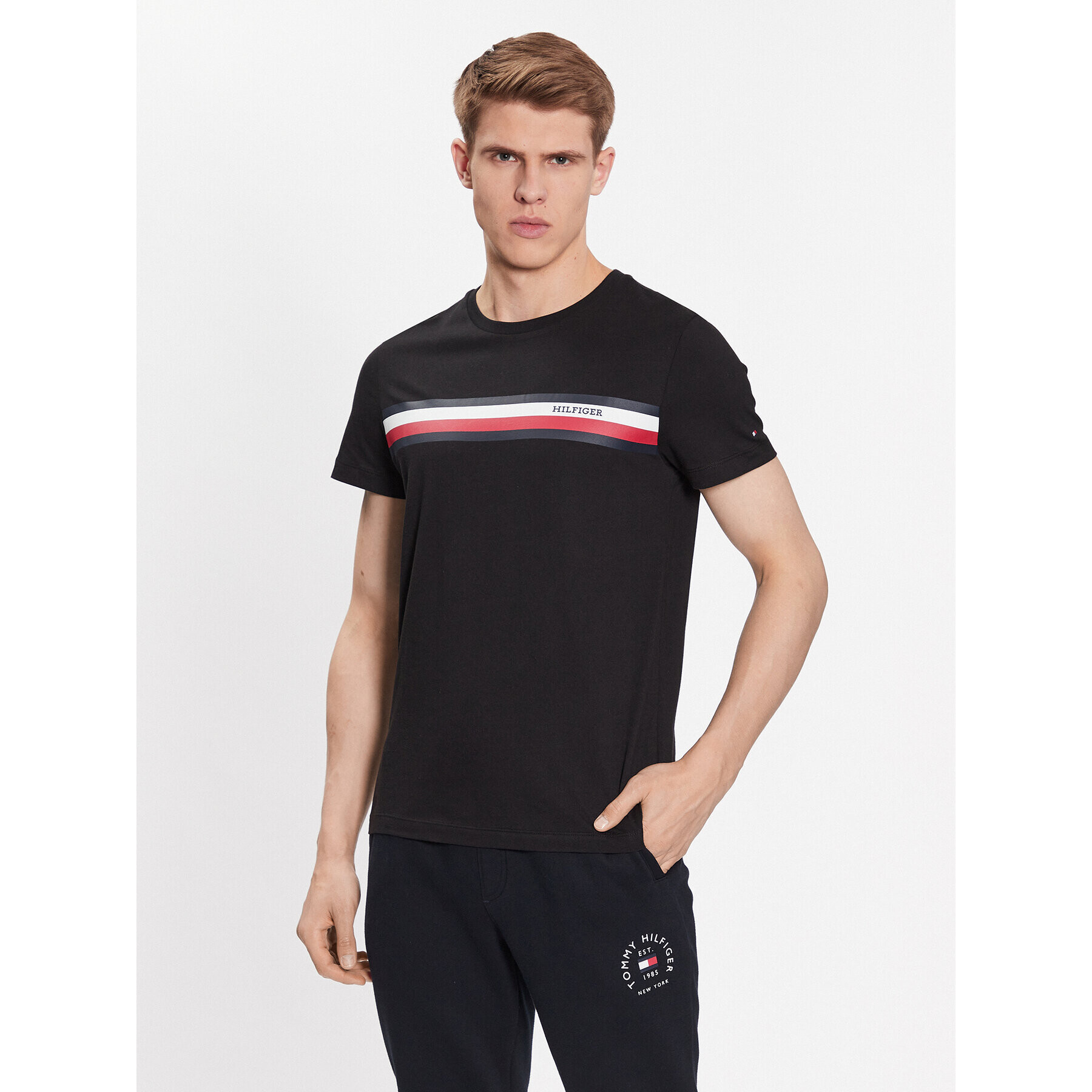 Tommy Hilfiger Póló MW0MW32119 Fekete Regular Fit - Pepit.hu