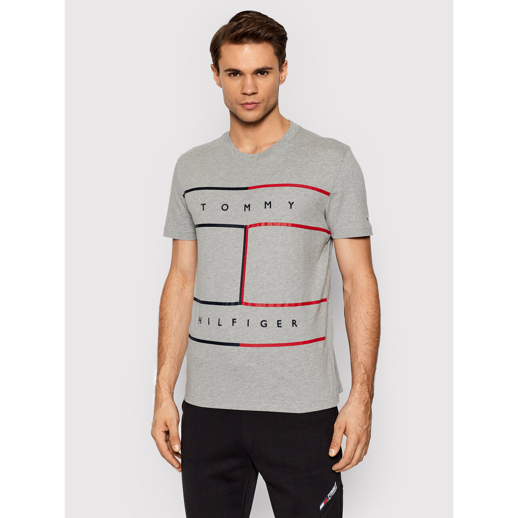 Tommy Hilfiger Póló Rwb Flag MW0MW25044 Szürke Regular Fit - Pepit.hu