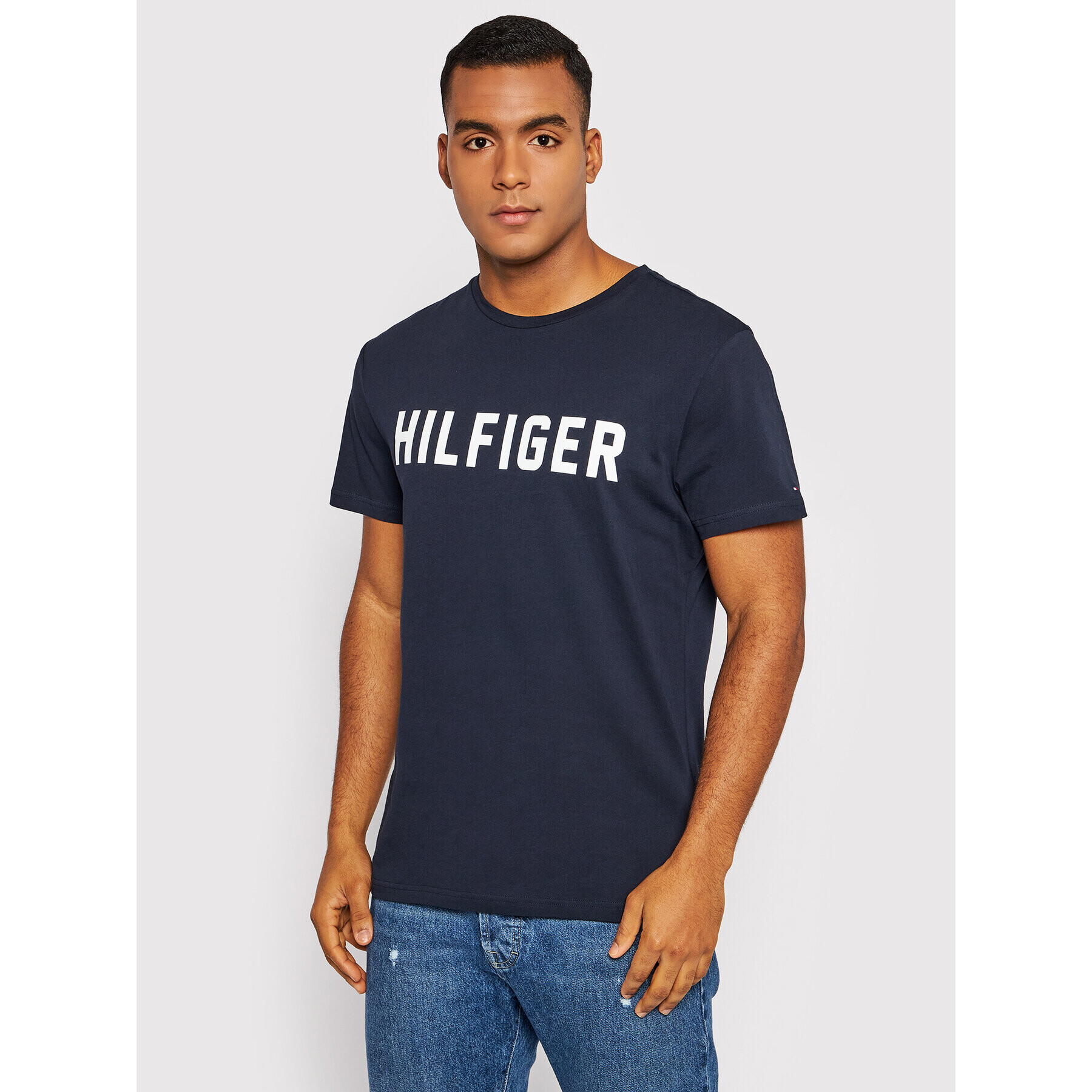 Tommy Hilfiger Póló Ss Tee UM0UM02011 Sötétkék Regular Fit - Pepit.hu