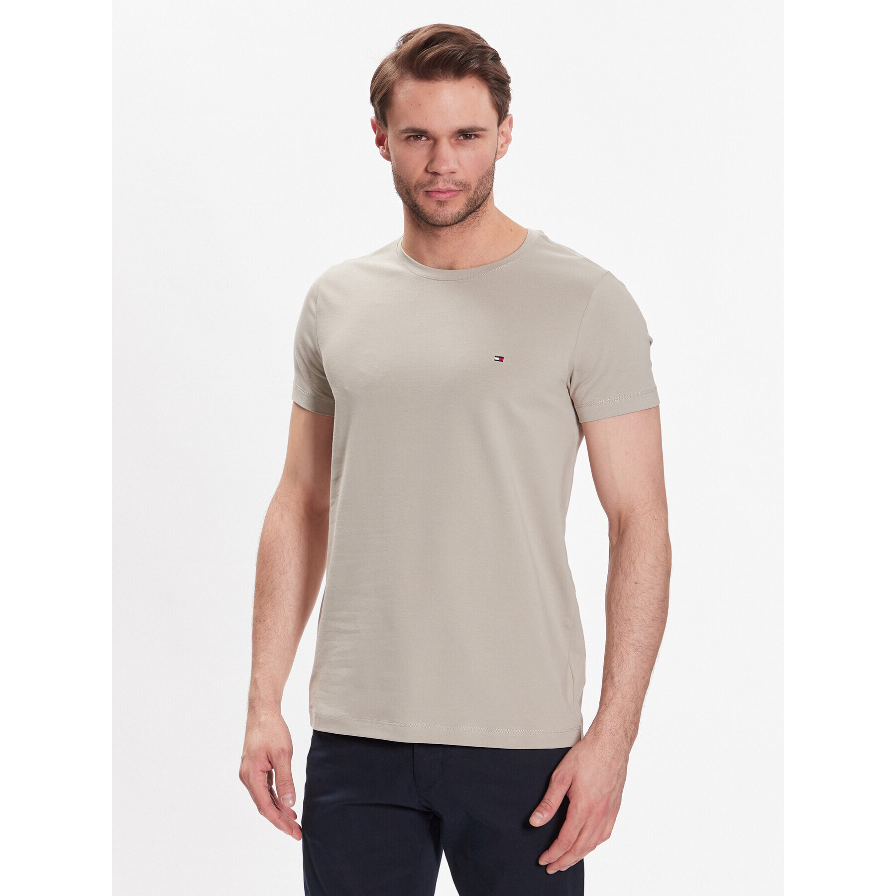 Tommy Hilfiger Póló Stretch MW0MW10800 Bézs Extra Slim Fit - Pepit.hu