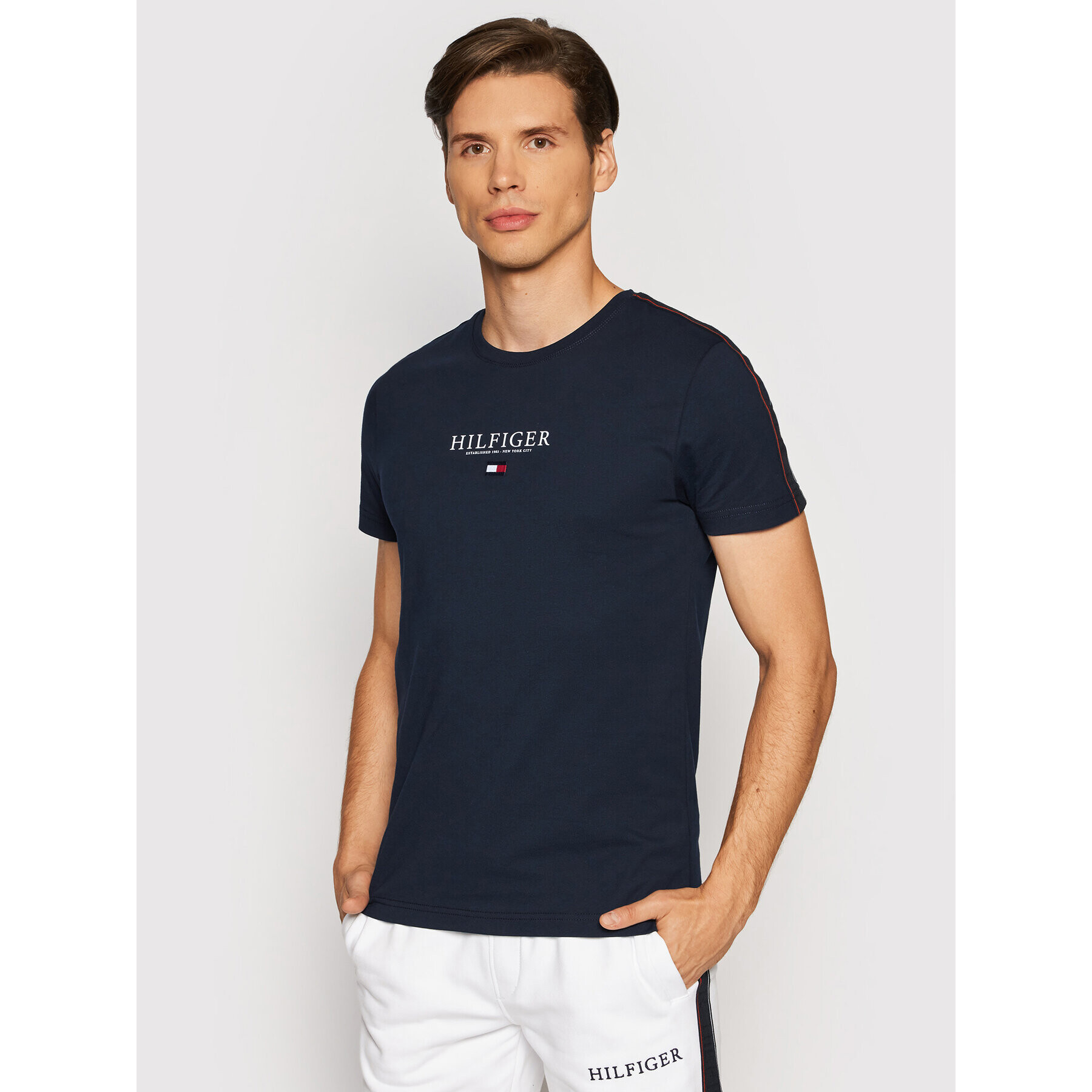 Tommy Hilfiger Póló Taped MW0MW19364 Sötétkék Regular Fit - Pepit.hu