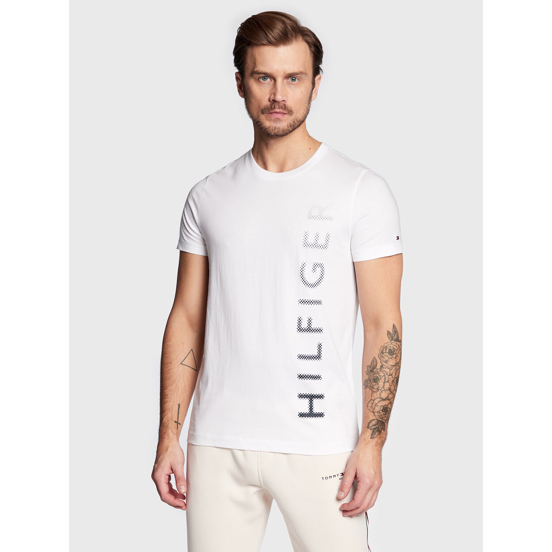 Tommy Hilfiger Póló Vertical Gradient MW0MW29668 Fehér Slim Fit - Pepit.hu