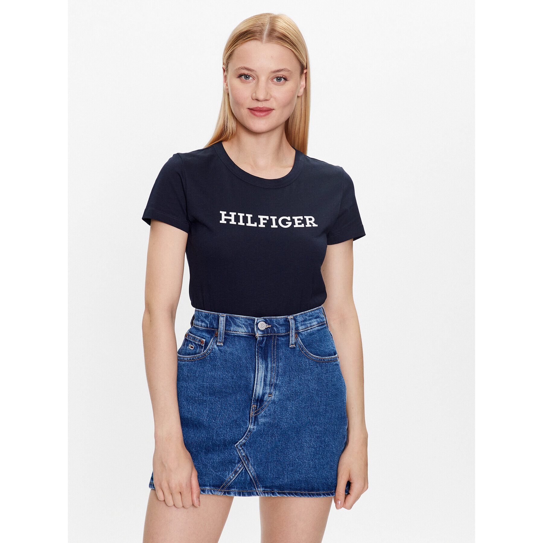 Tommy Hilfiger Póló WW0WW38872 Sötétkék Slim Fit - Pepit.hu