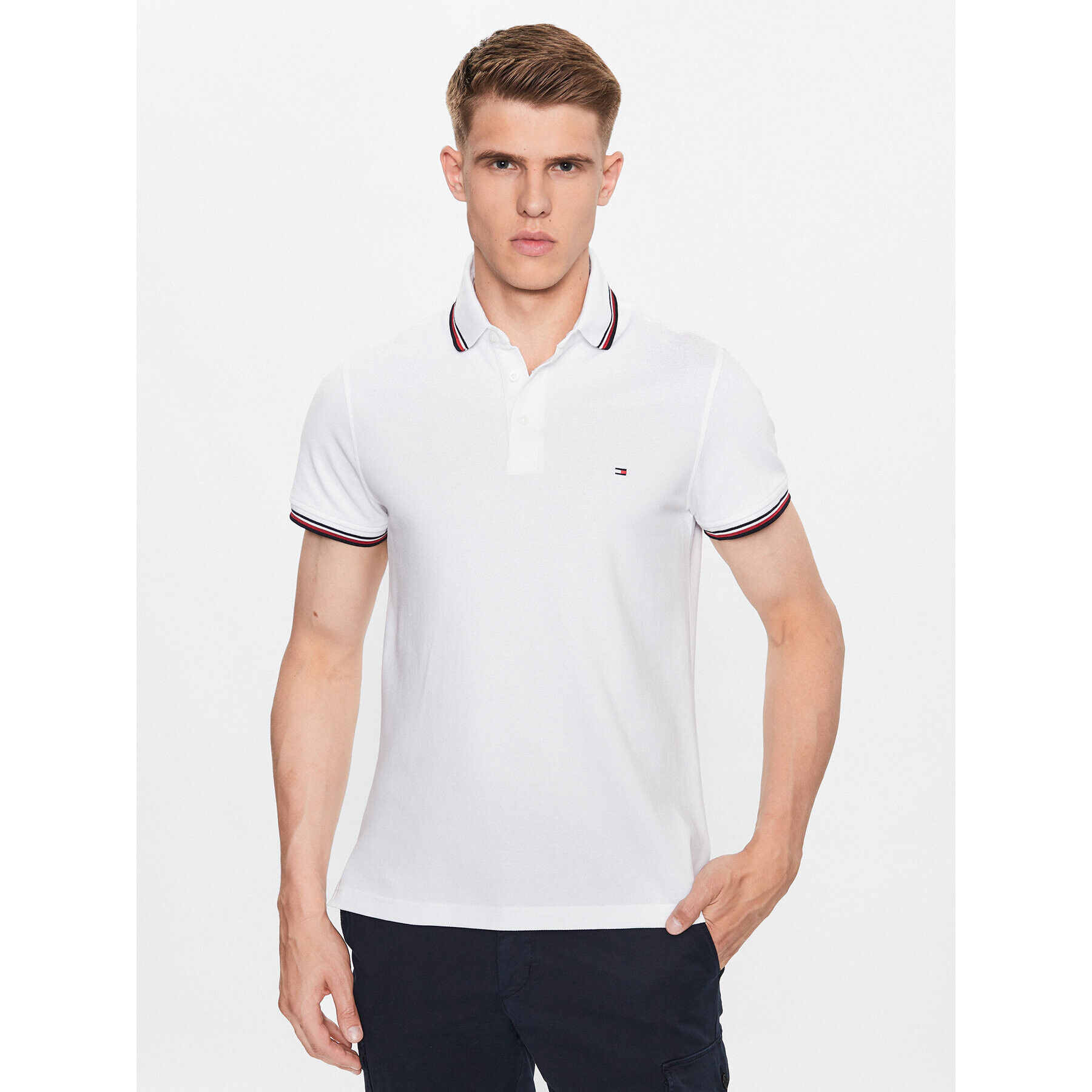 Tommy Hilfiger Pólóing 1985 MW0MW30750 Fehér Slim Fit - Pepit.hu