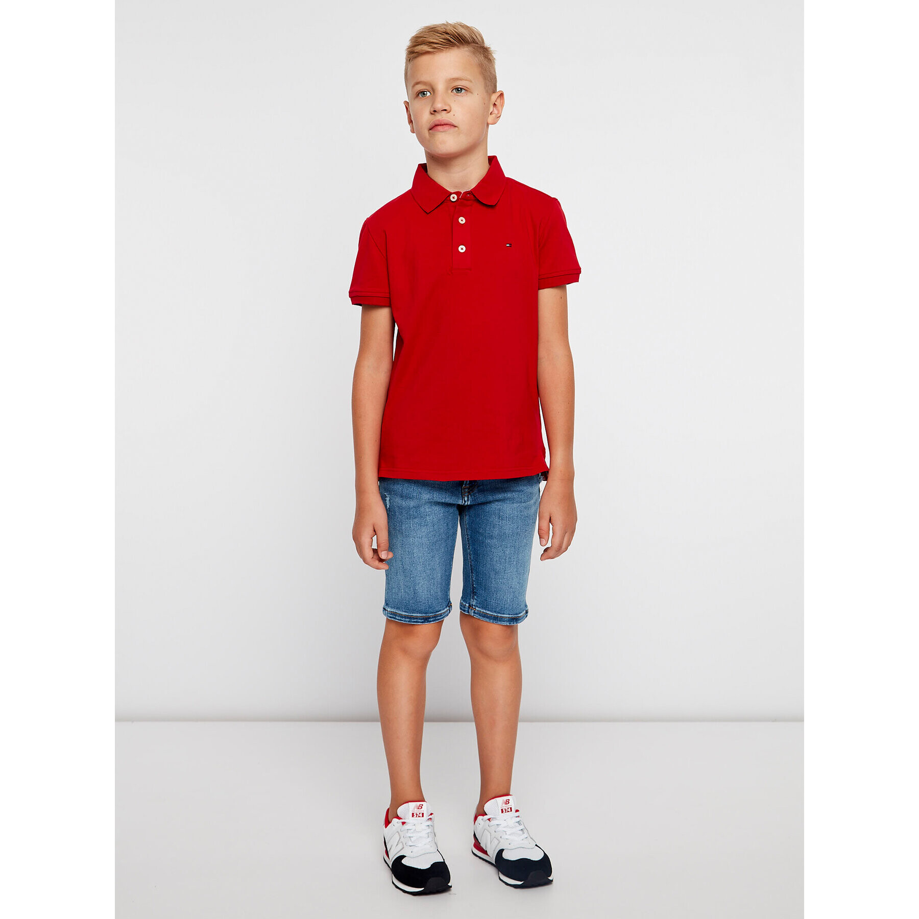 Tommy Hilfiger Pólóing Boys Tommy KB0KB03975 S Piros Regular Fit - Pepit.hu