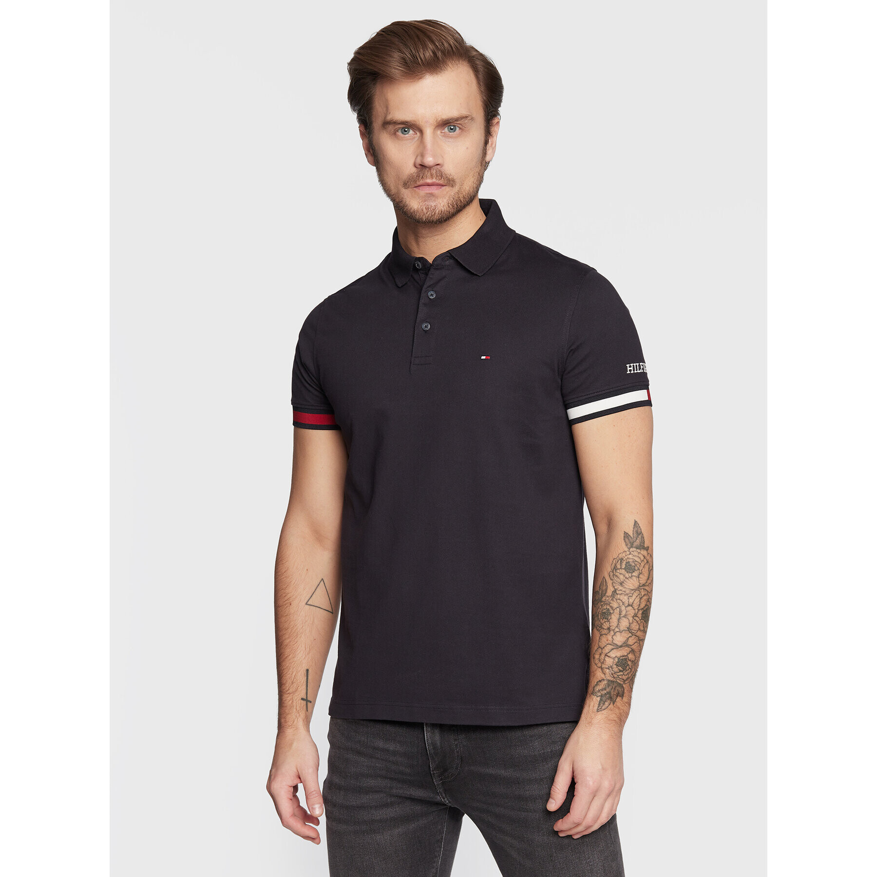 Tommy Hilfiger Pólóing Flag MW0MW29528 Sötétkék Slim Fit - Pepit.hu