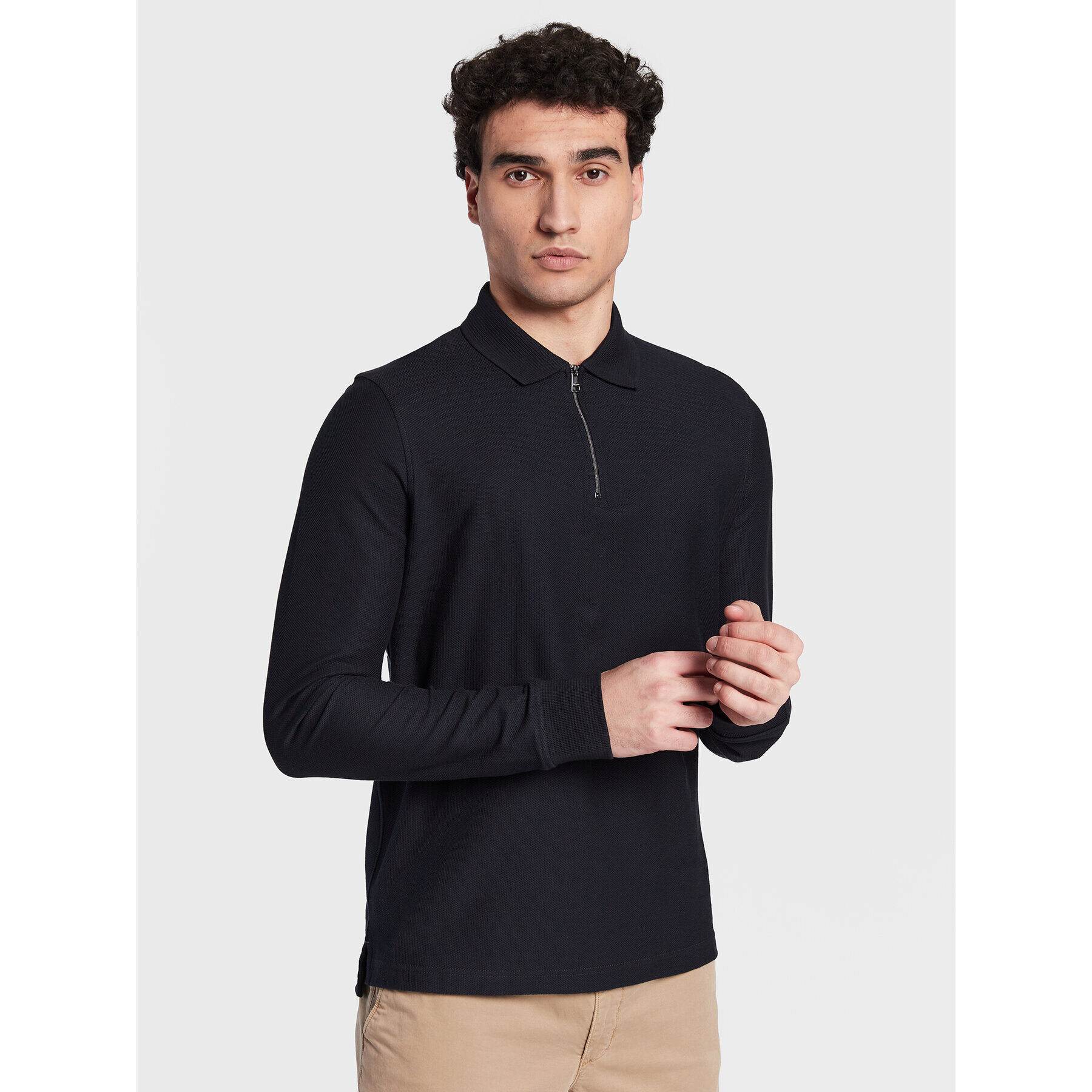 Tommy Hilfiger Pólóing Honeycomb MW0MW29526 Sötétkék Slim Fit - Pepit.hu