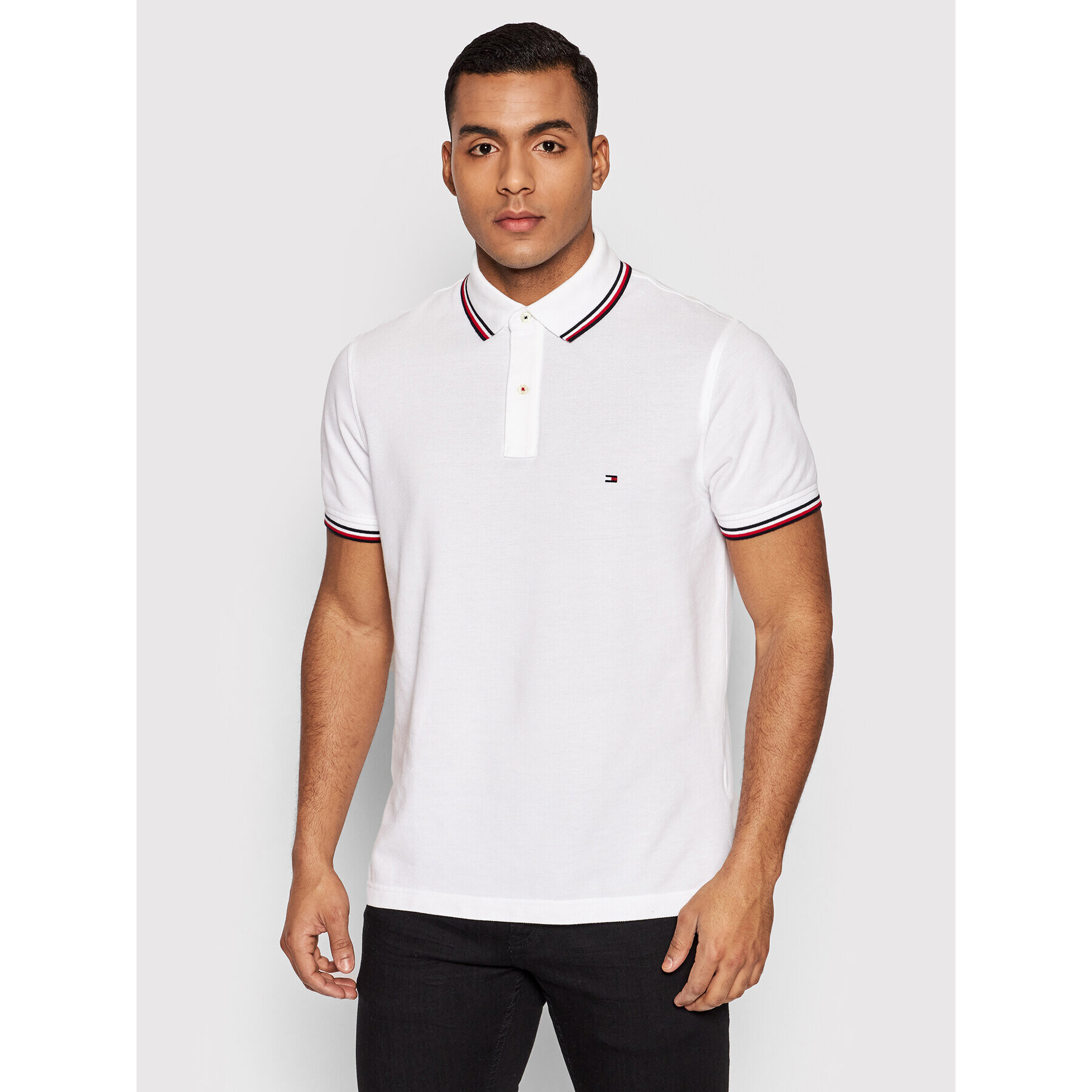 Tommy Hilfiger Pólóing Tipped MW0MW13080 Fehér Slim Fit - Pepit.hu