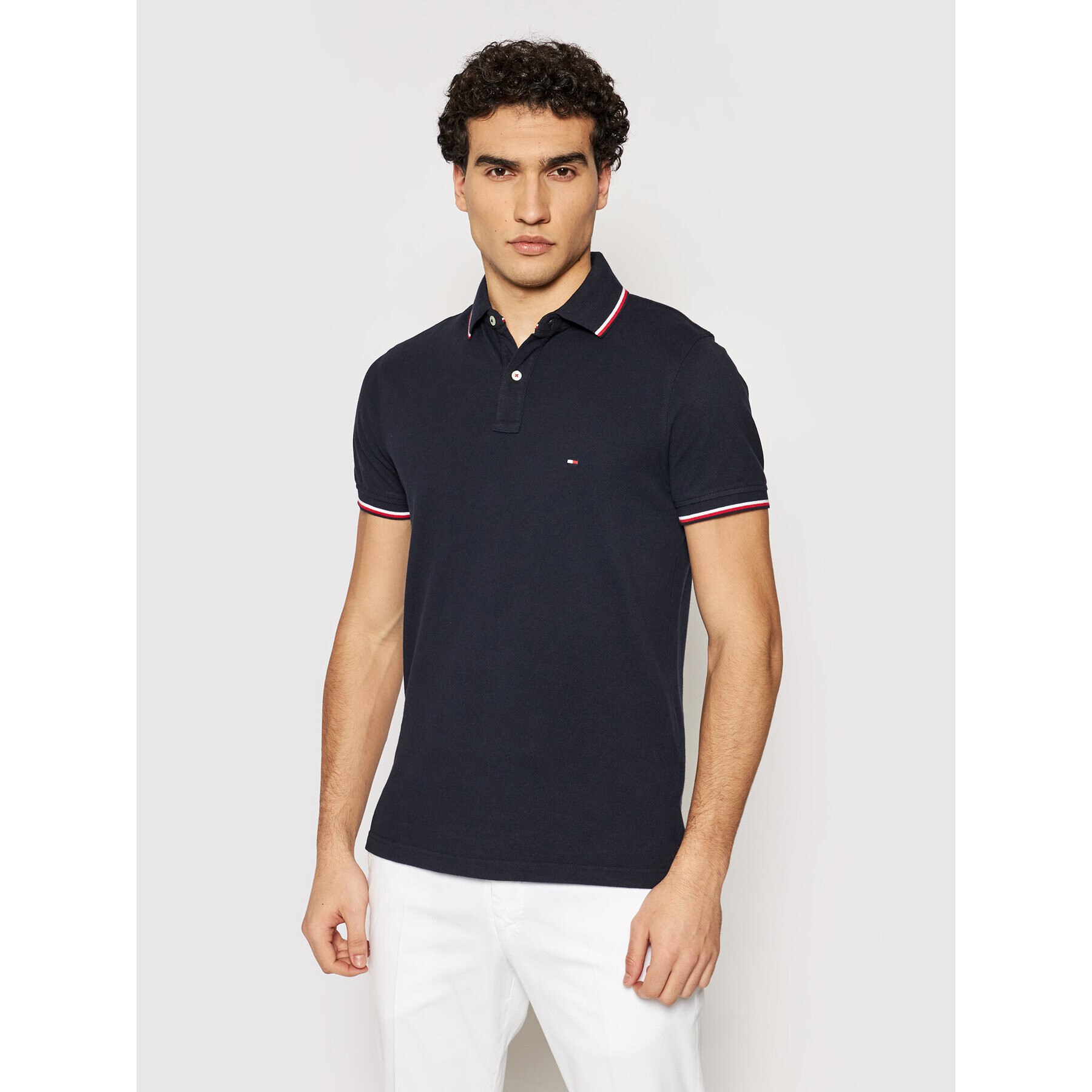 Tommy Hilfiger Pólóing Tipped MW0MW13080 Sötétkék Slim Fit - Pepit.hu