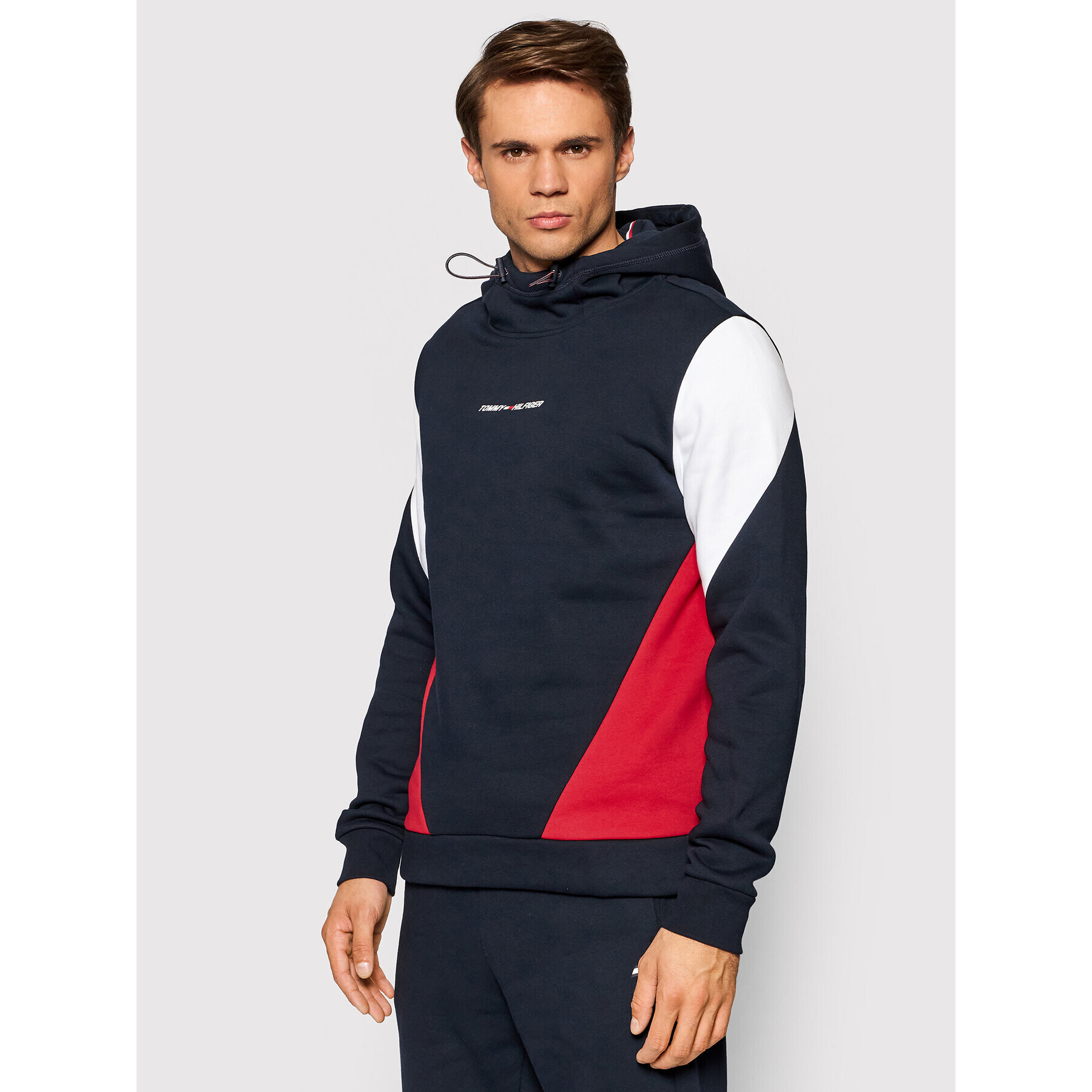 Tommy Hilfiger Pulóver Blocked Seasonal MW0MW19761 Sötétkék Regular Fit - Pepit.hu