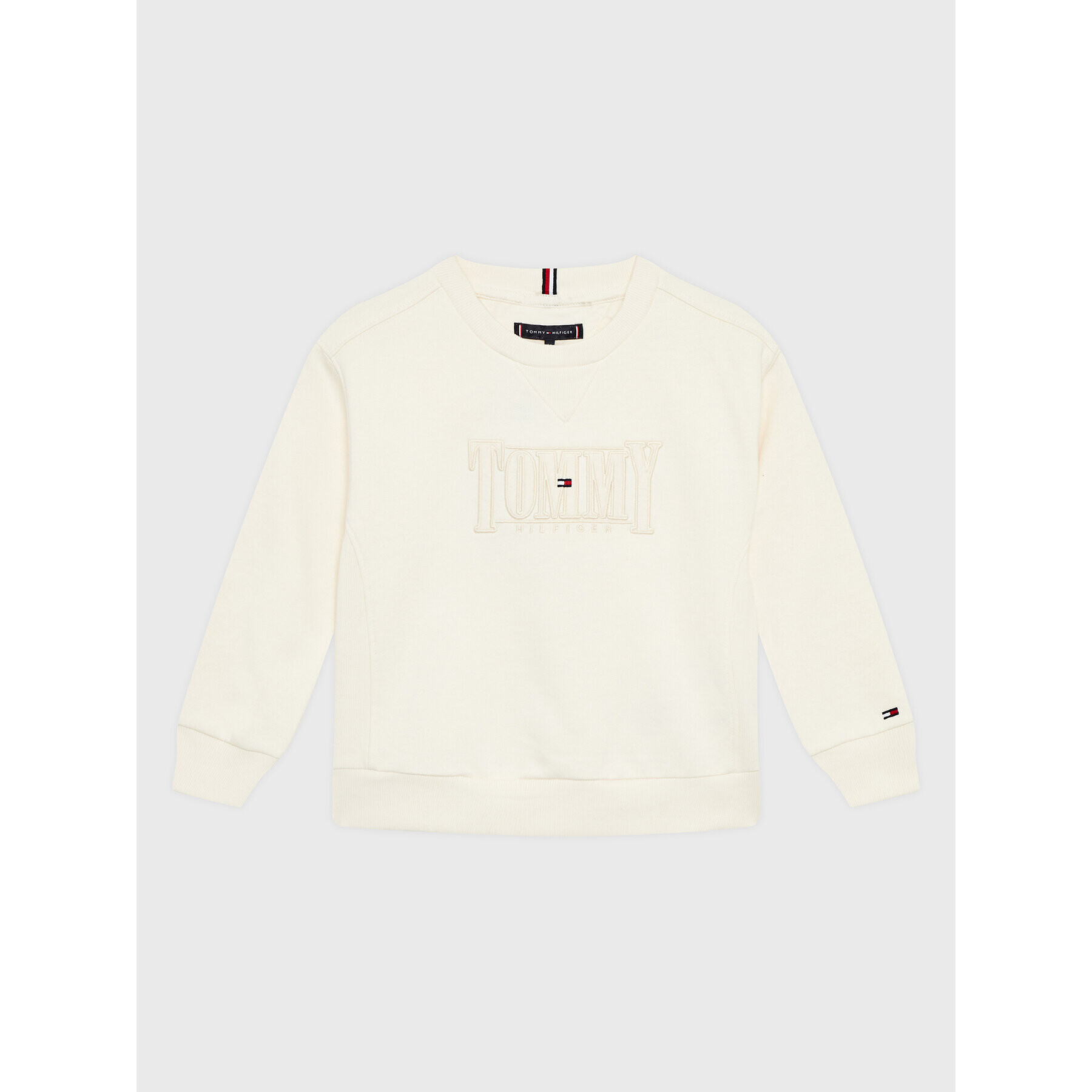 Tommy Hilfiger Pulóver Card Applique KB0KB07776 Bézs Regular Fit - Pepit.hu