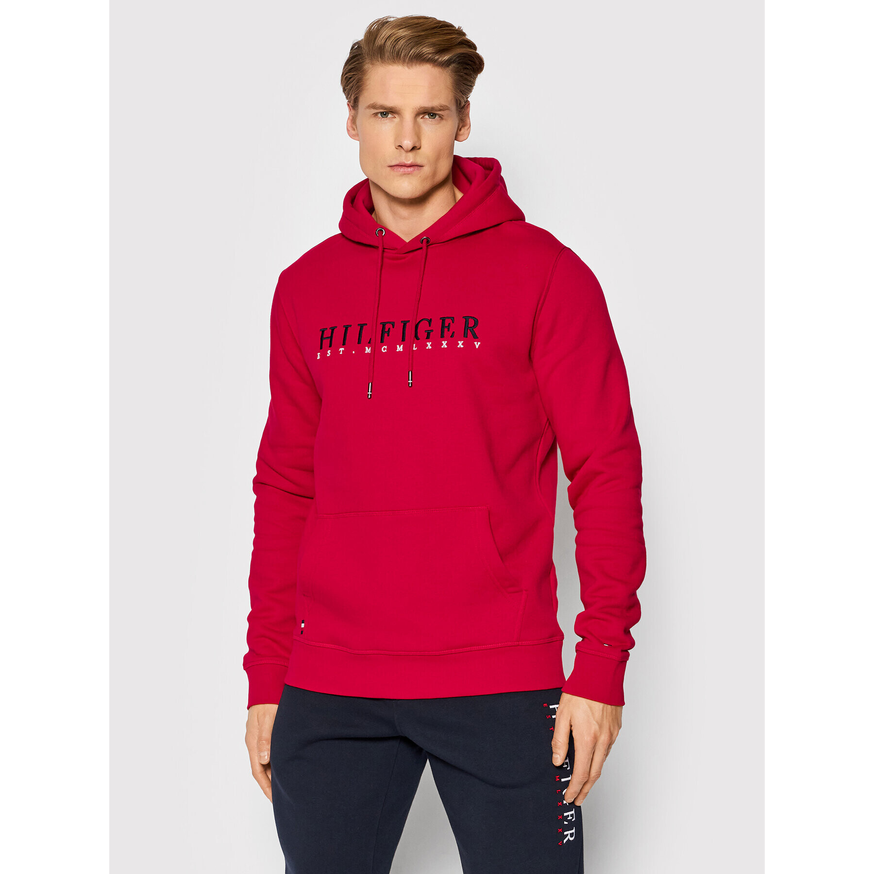 Tommy Hilfiger Pulóver Corp Graphic MW0MW22204 Piros Regular Fit - Pepit.hu