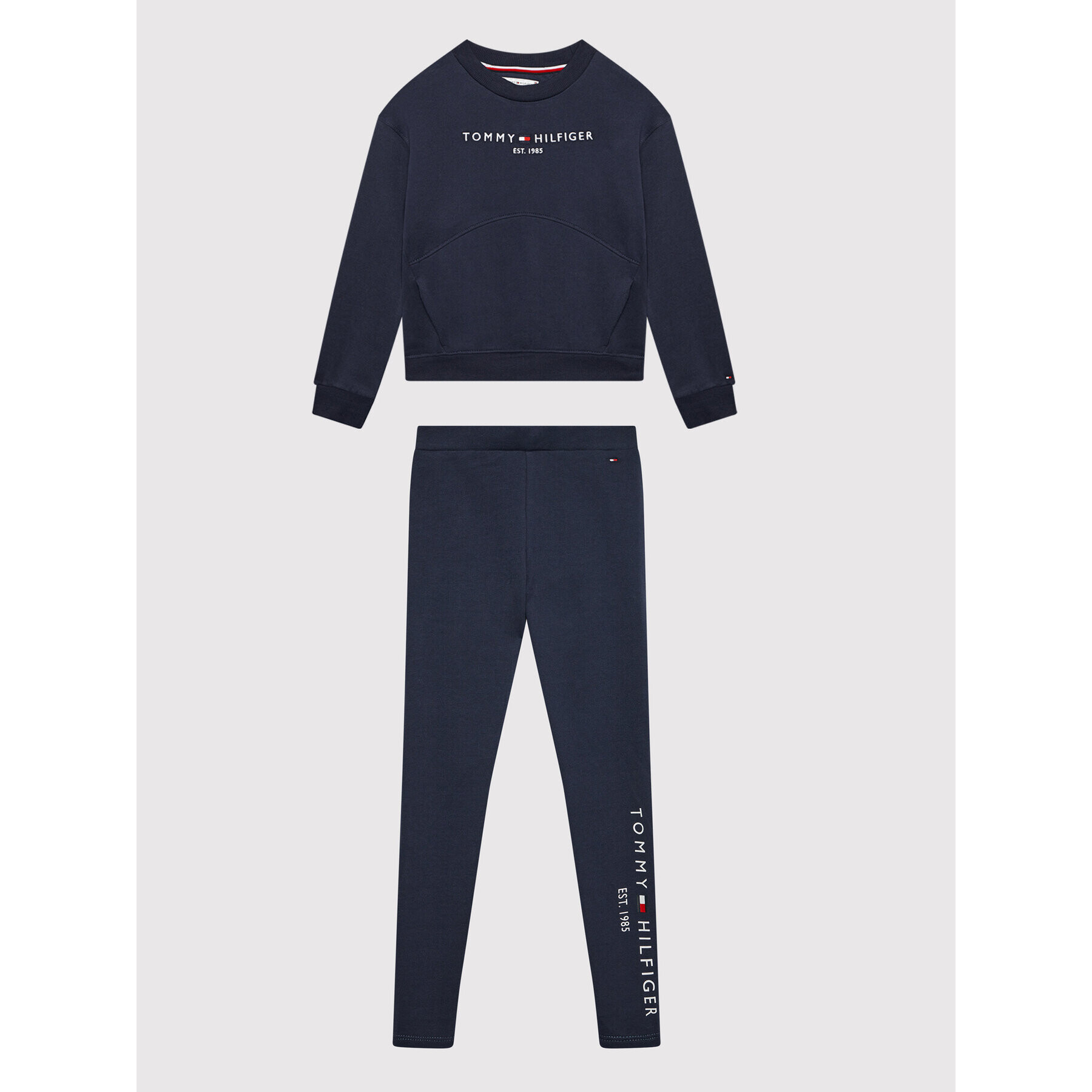 Tommy Hilfiger Pulóver és leggins szett Essential KG0KG06027 D Sötétkék Regular Fit - Pepit.hu