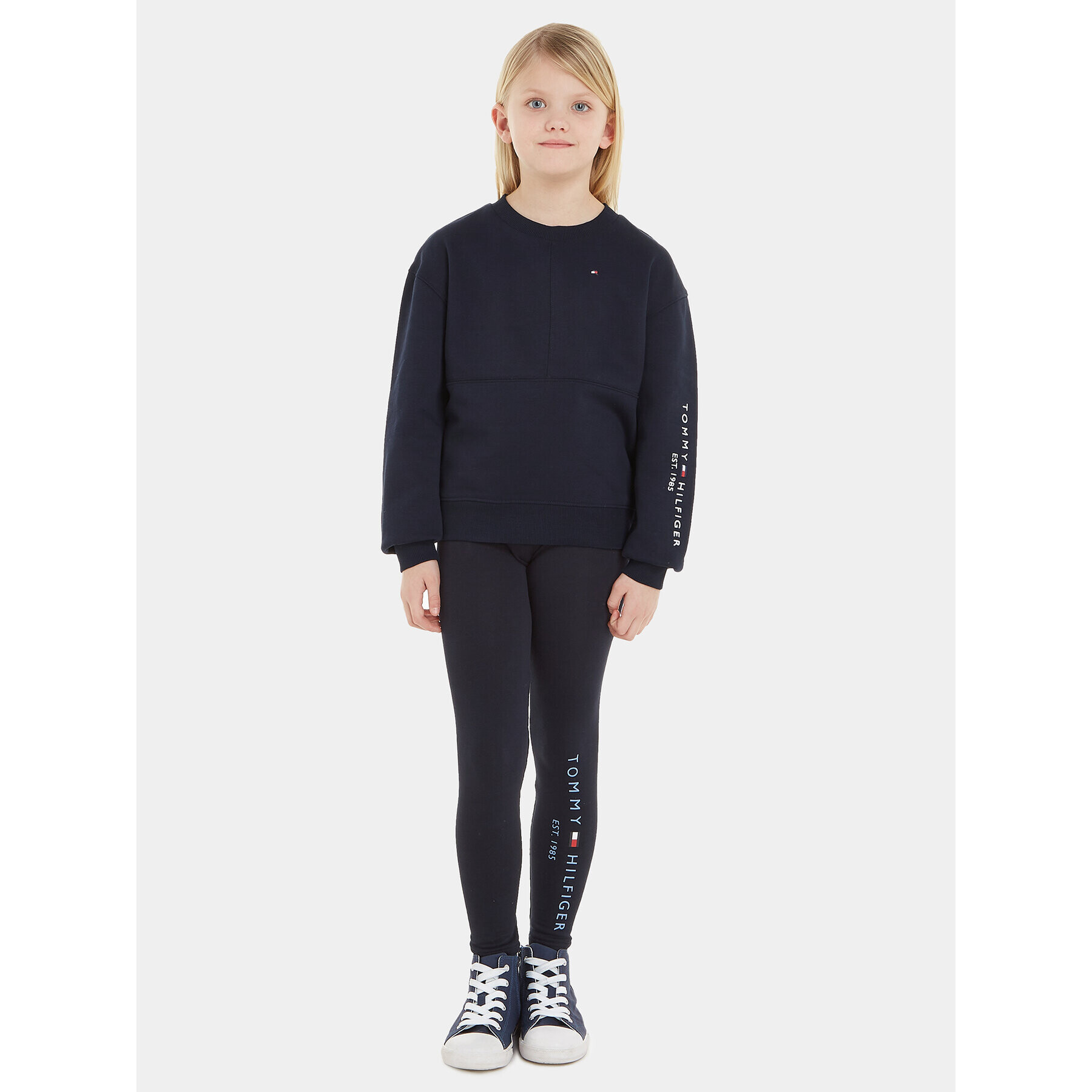 Tommy Hilfiger Pulóver és leggins szett KG0KG07370 Sötétkék Regular Fit - Pepit.hu