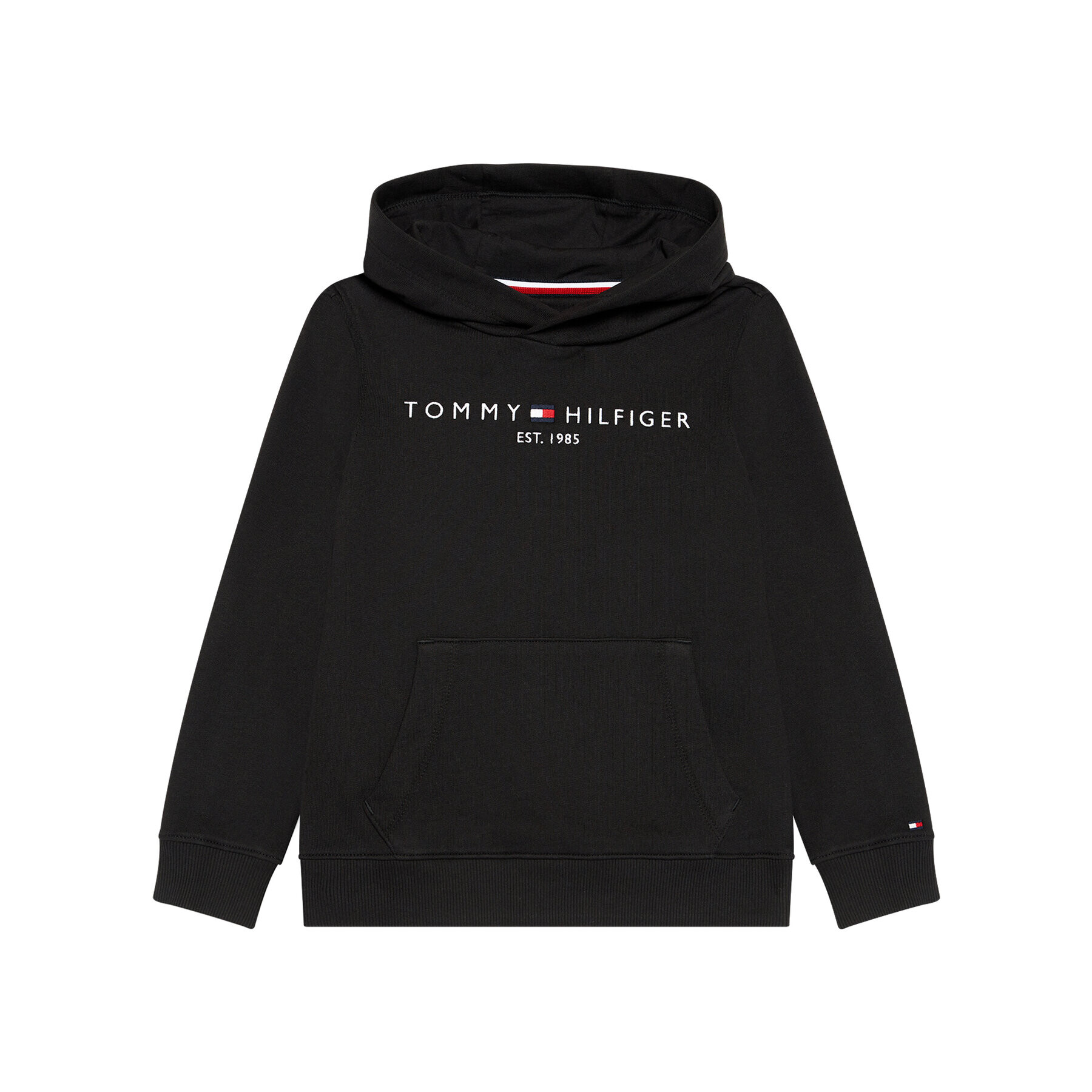 Tommy Hilfiger Pulóver Essential Hoody KS0KS00213 Fekete Regular Fit - Pepit.hu