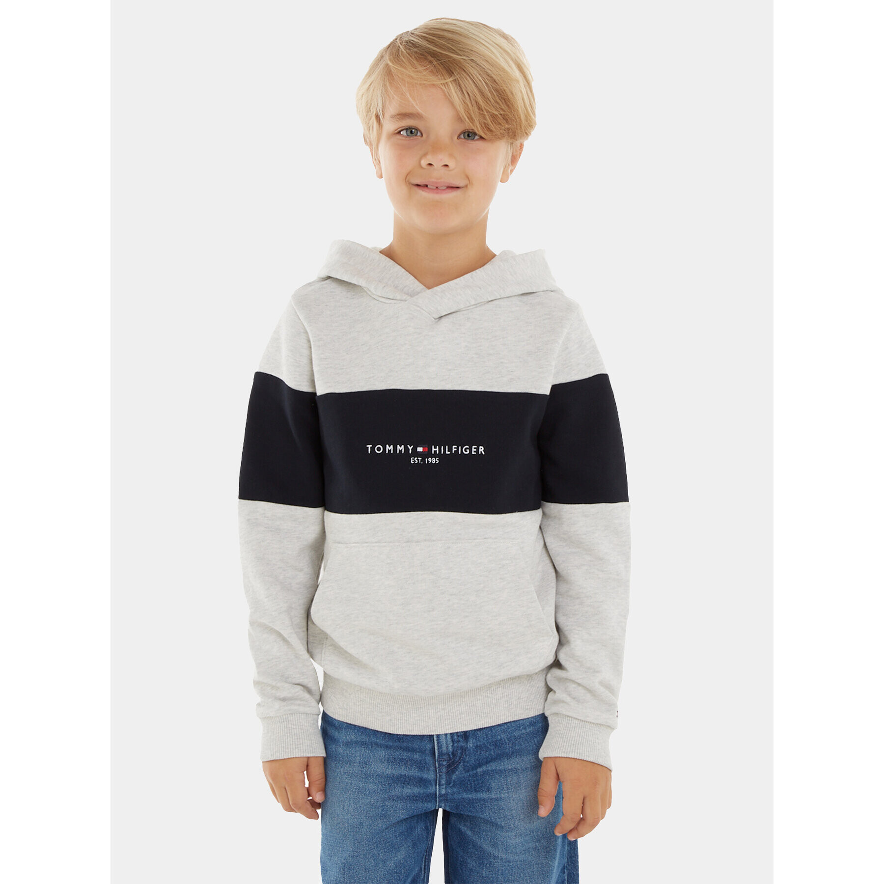 Tommy Hilfiger Pulóver Essential KB0KB08385 D Sötétkék Regular Fit - Pepit.hu