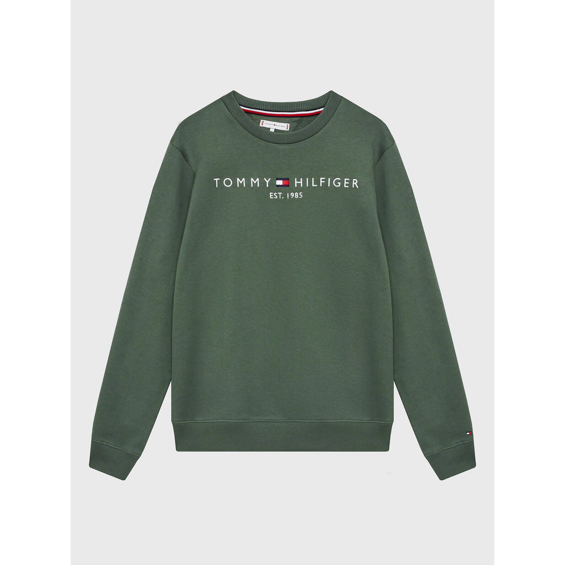 Tommy Hilfiger Pulóver Essential KS0KS00204 D Zöld Regular Fit - Pepit.hu