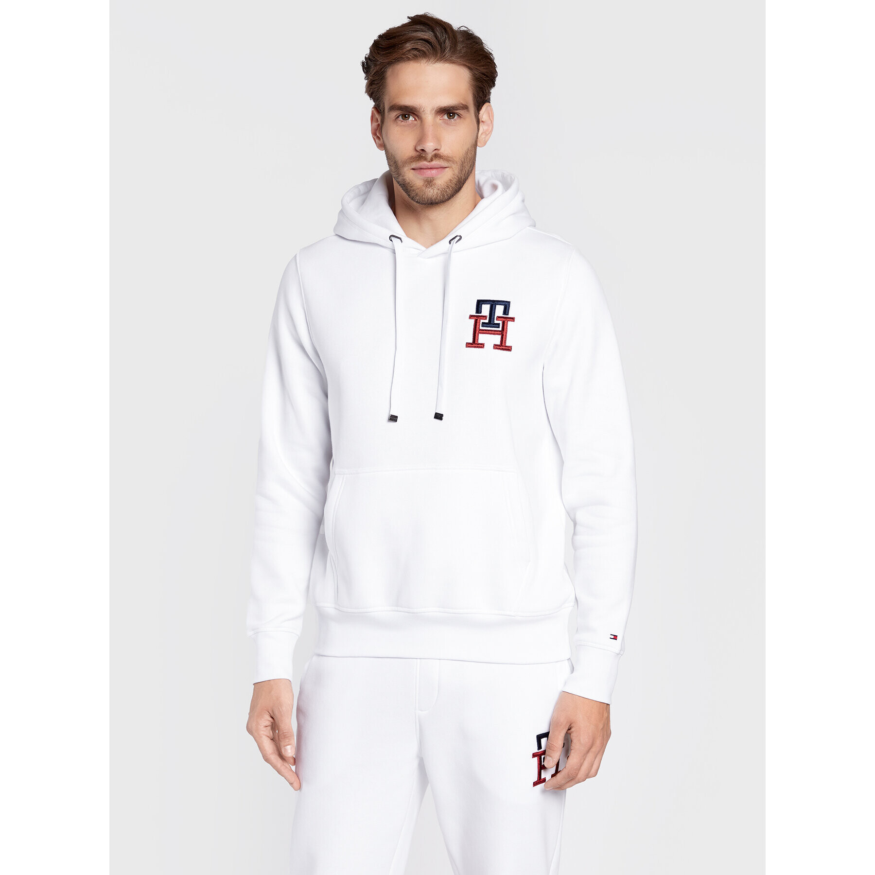 Tommy Hilfiger Pulóver Essential Monogram MW0MW28677 Fehér Regular Fit - Pepit.hu