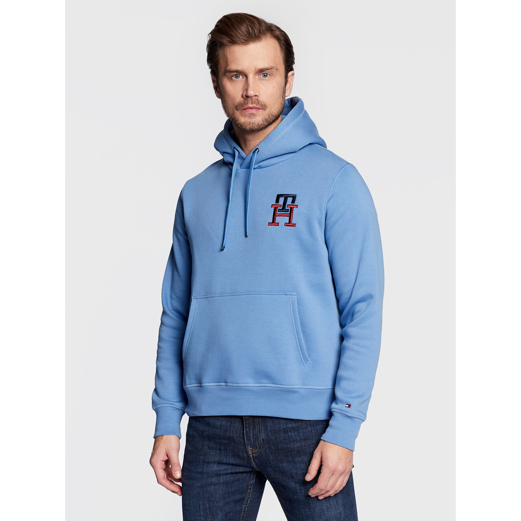 Tommy Hilfiger Pulóver Essential Monogram MW0MW28677 Kék Regular Fit - Pepit.hu