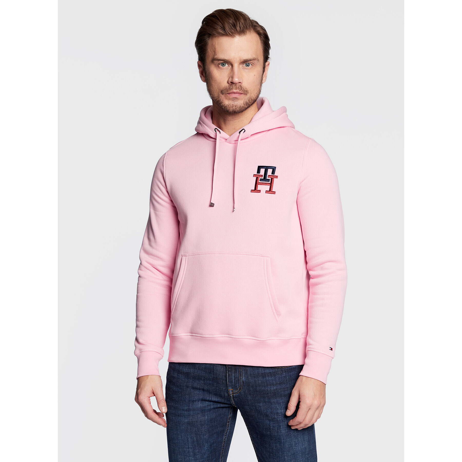 Tommy Hilfiger Pulóver Essential Monogram MW0MW28677 Rózsaszín Regular Fit - Pepit.hu