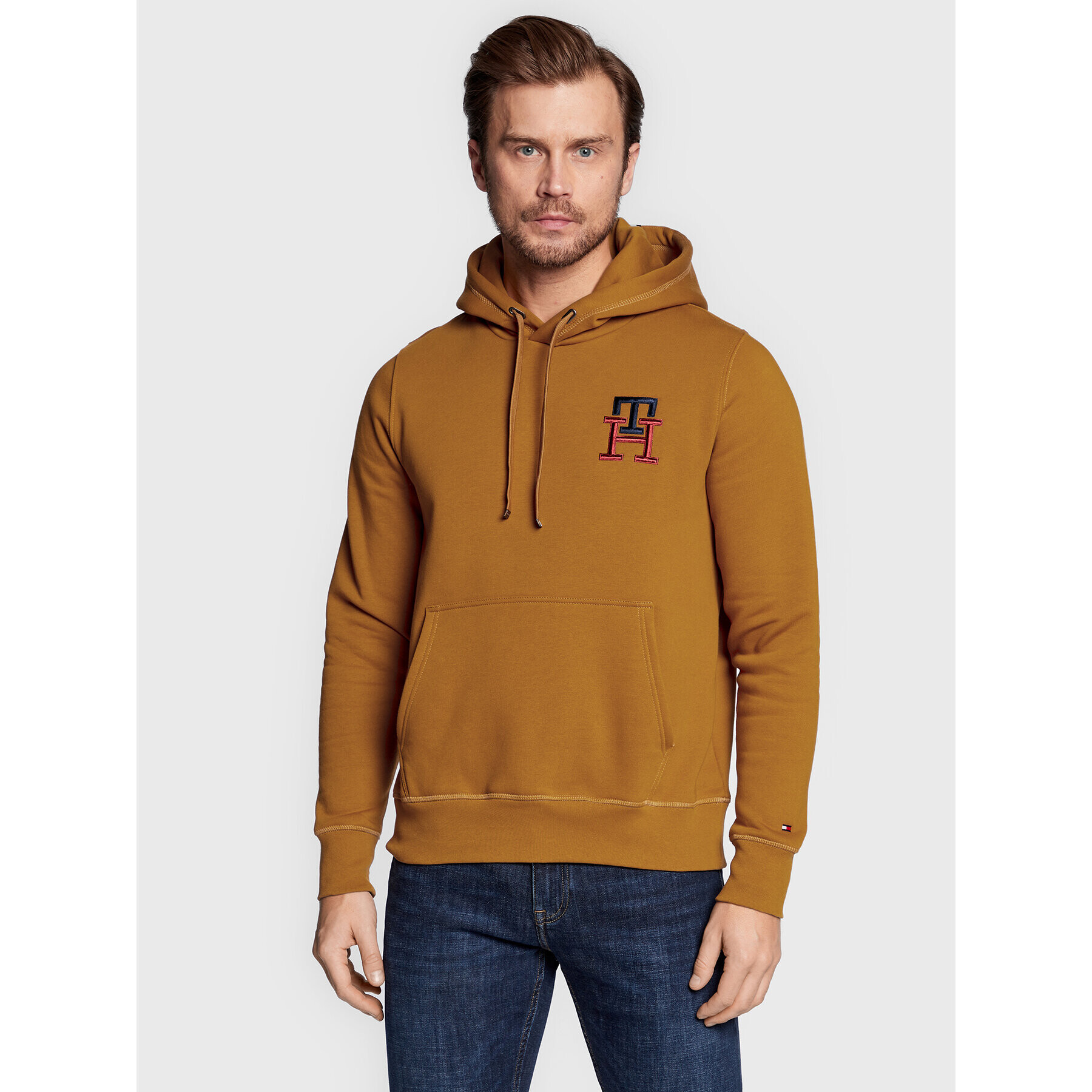 Tommy Hilfiger Pulóver Essential Monogram MW0MW28677 Sárga Regular Fit - Pepit.hu