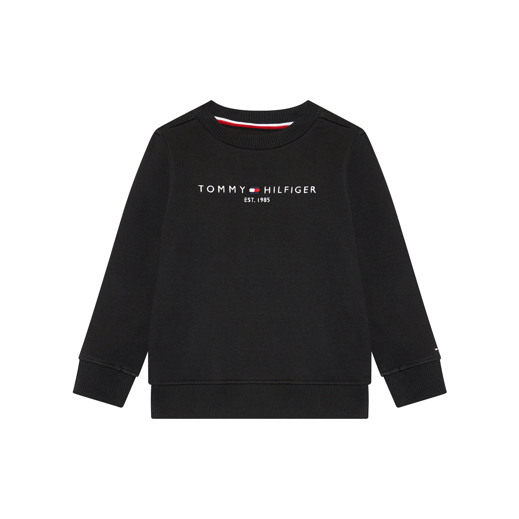 Tommy Hilfiger Pulóver Essential Sweatshirt KS0KS00212 Fekete Regular Fit - Pepit.hu