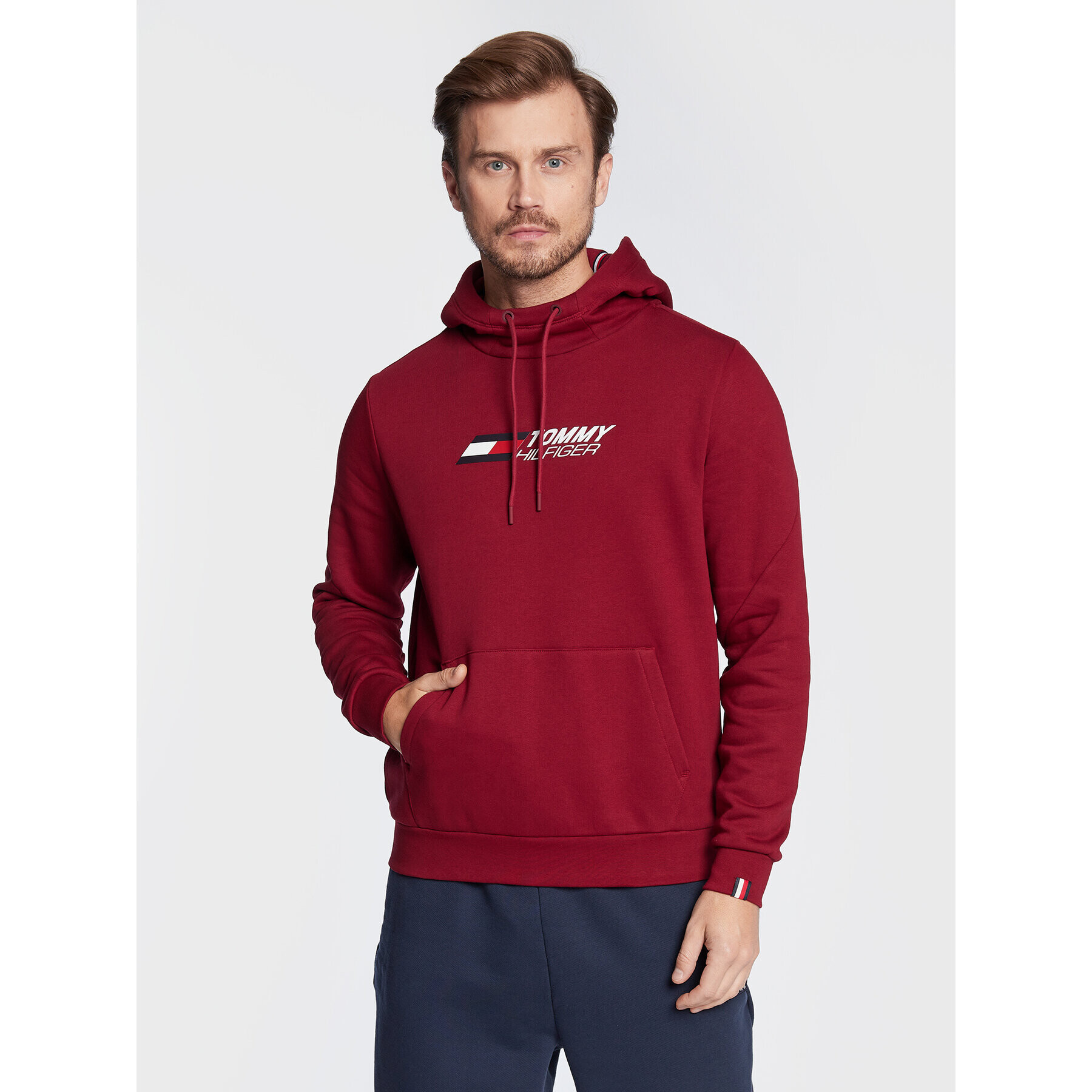 Tommy Hilfiger Pulóver Essentials MW0MW27926 Bordó Regular Fit - Pepit.hu