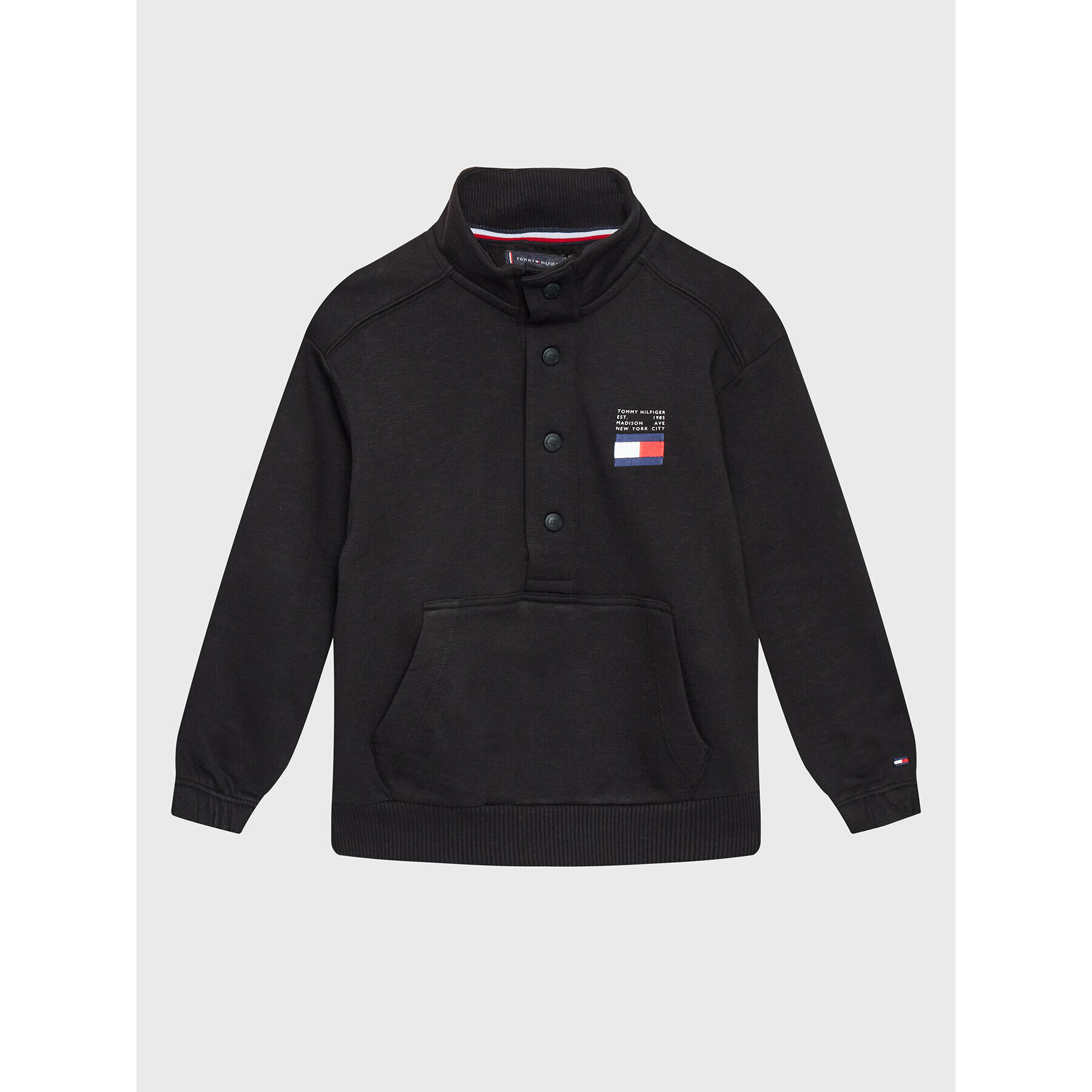 Tommy Hilfiger Pulóver Flag KB0KB07953 D Fekete Regular Fit - Pepit.hu