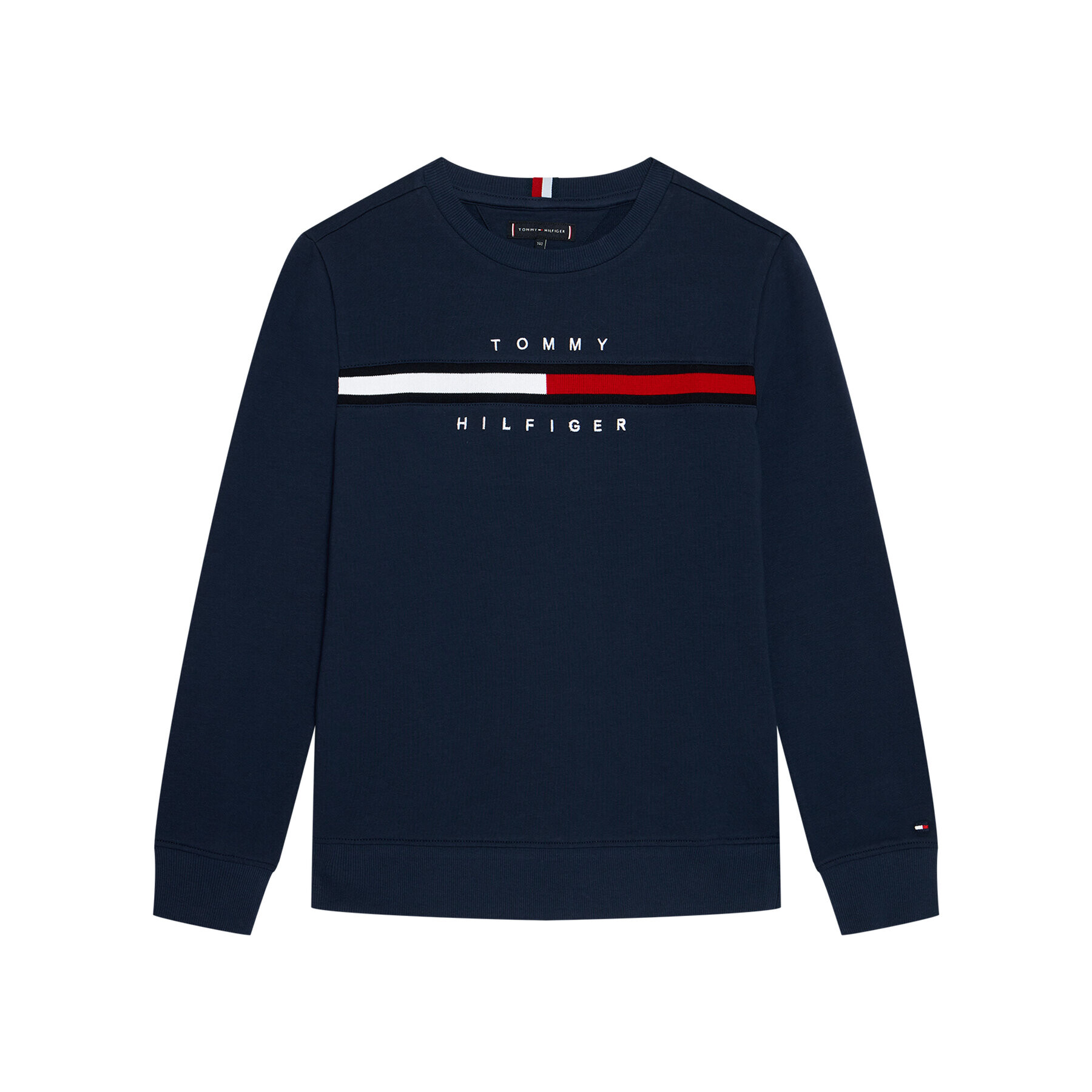 Tommy Hilfiger Pulóver Flag Rib Insert KB0KB06568 D Sötétkék Regular Fit - Pepit.hu