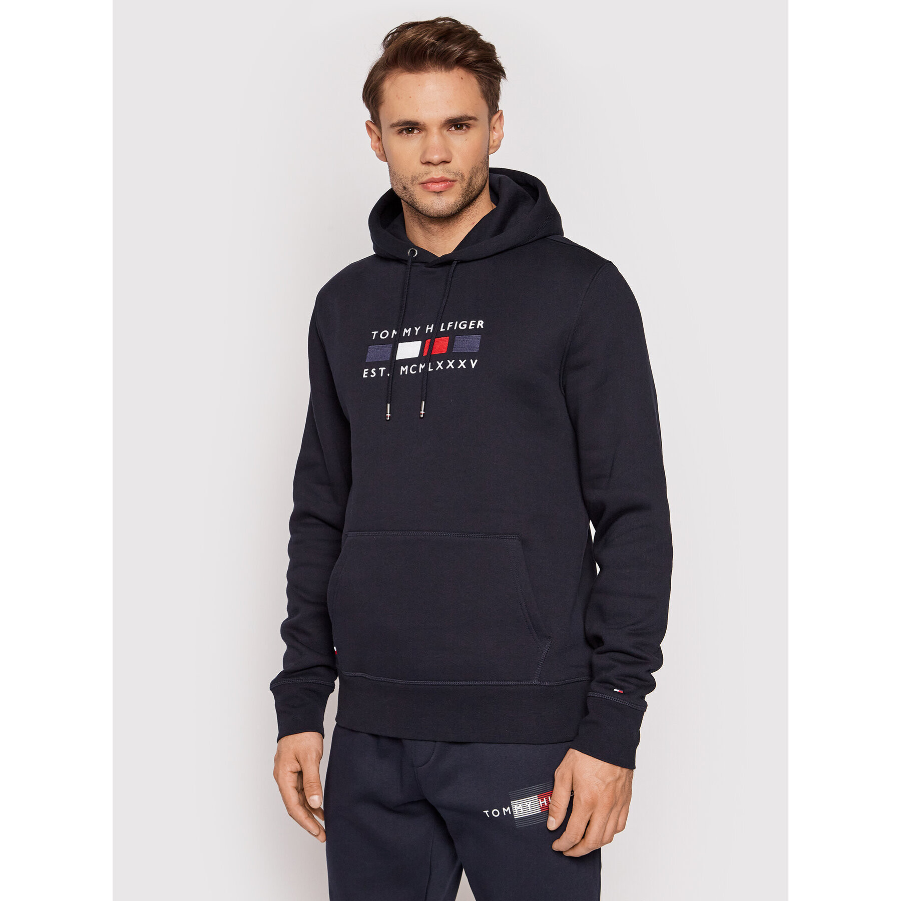 Tommy Hilfiger Pulóver Four Flags MW0MW20132 Sötétkék Regular Fit - Pepit.hu