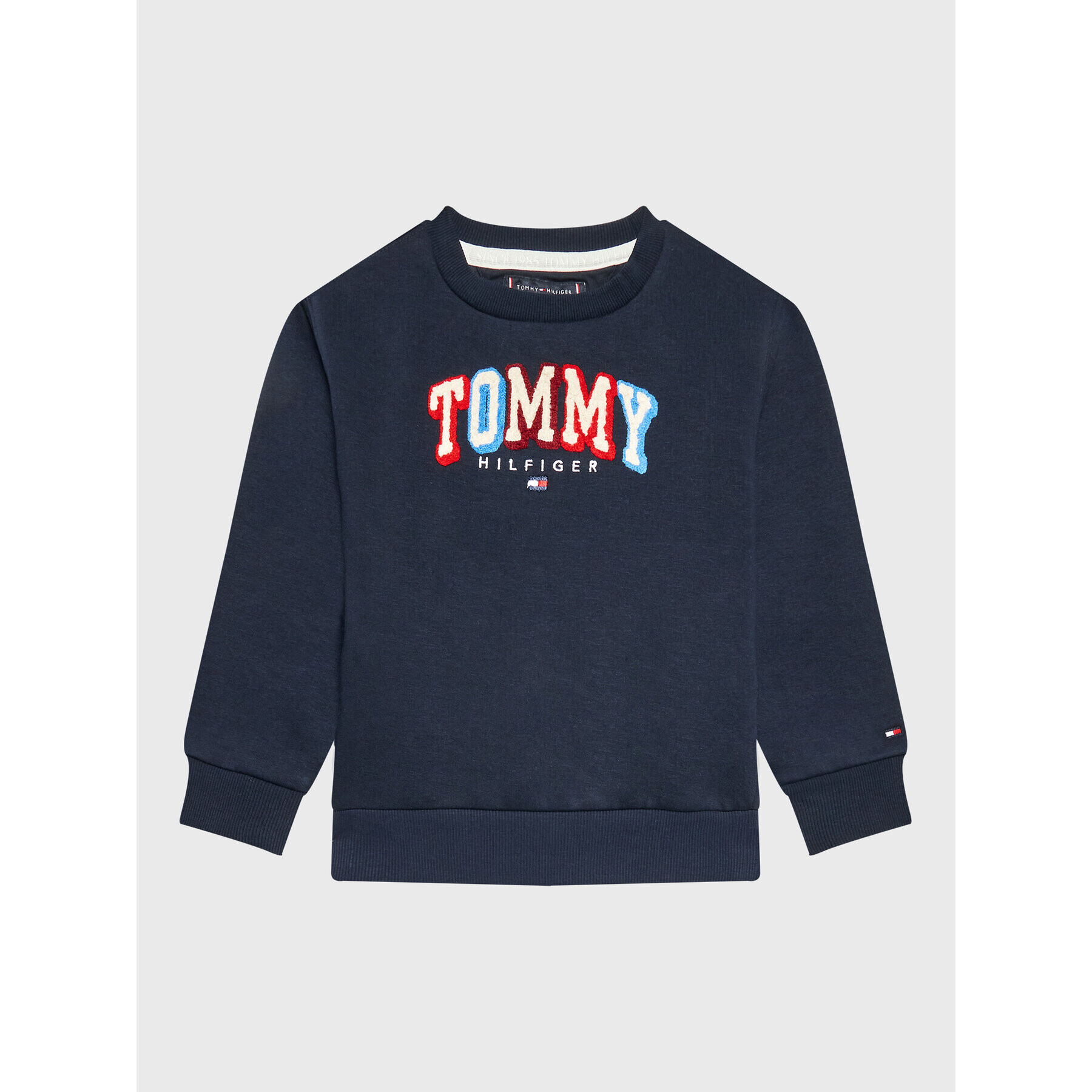 Tommy Hilfiger Pulóver Fun Varsity KB0KB07785 Sötétkék Regular Fit - Pepit.hu