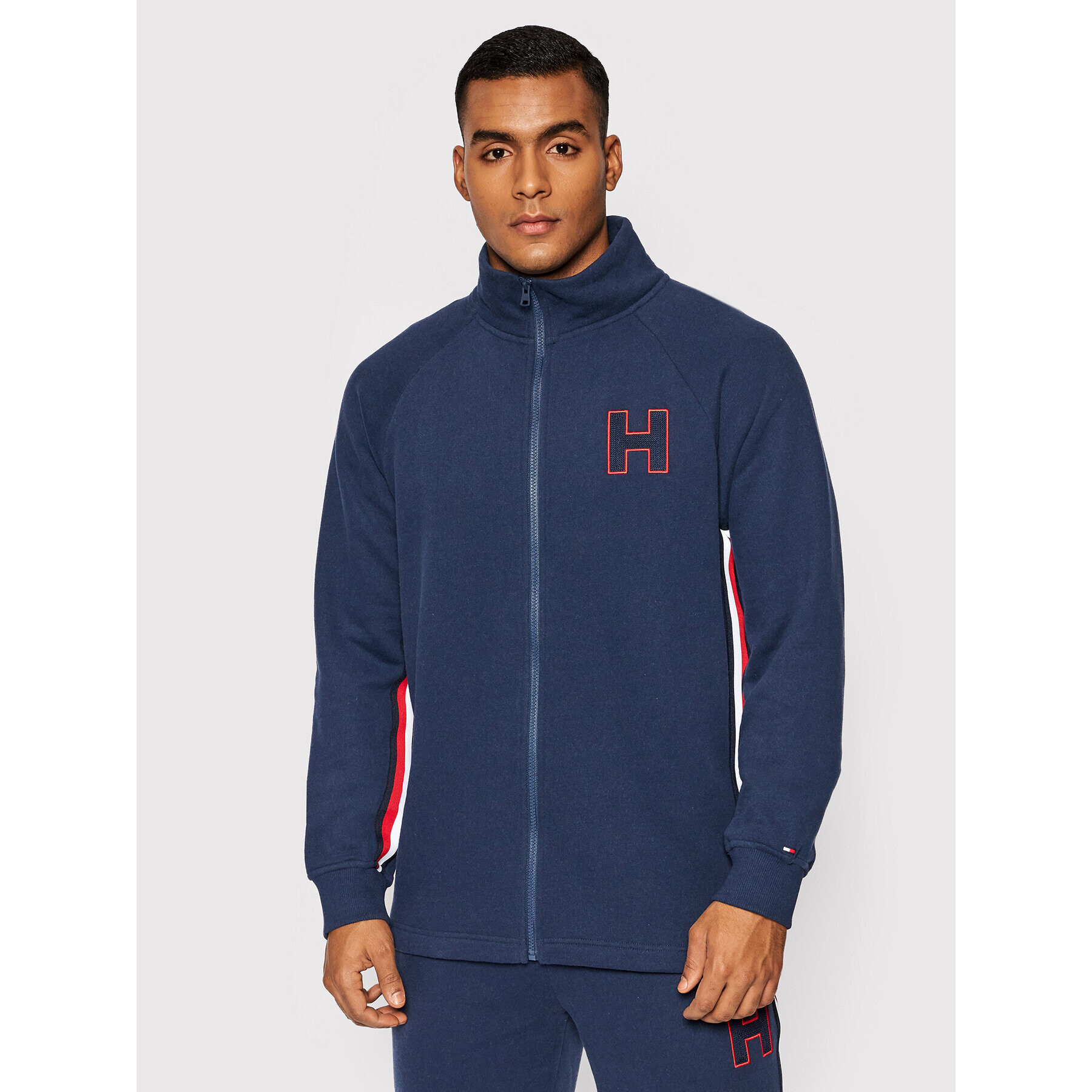 Tommy Hilfiger Pulóver Fz Bomber UM0UM02369 Sötétkék Regular Fit - Pepit.hu