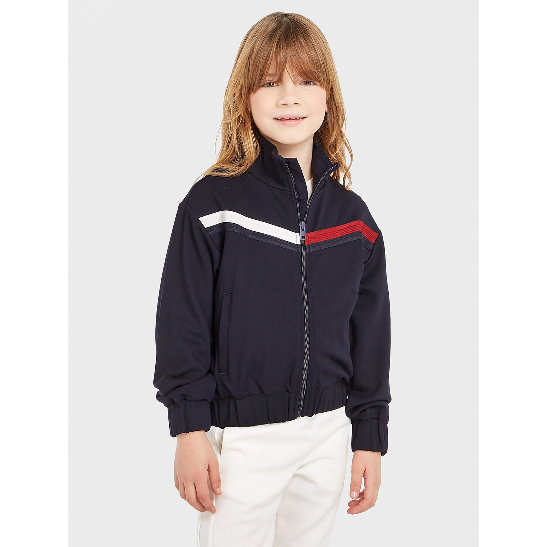 Tommy Hilfiger Pulóver Global Stripe KG0KG07374 D Sötétkék Regular Fit - Pepit.hu