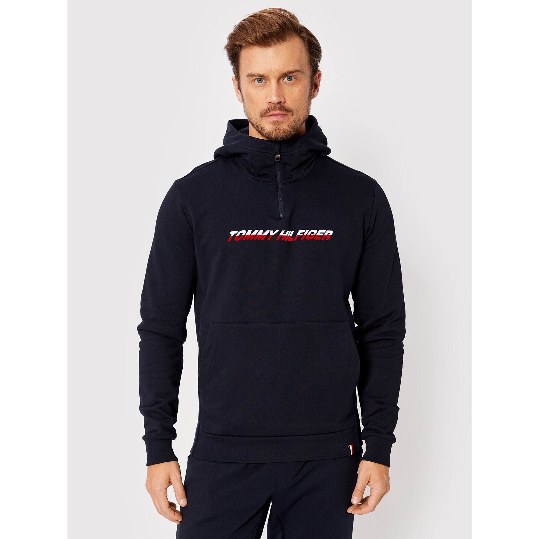 Tommy Hilfiger Pulóver Graphic MW0MW22709 Sötétkék Regular Fit - Pepit.hu