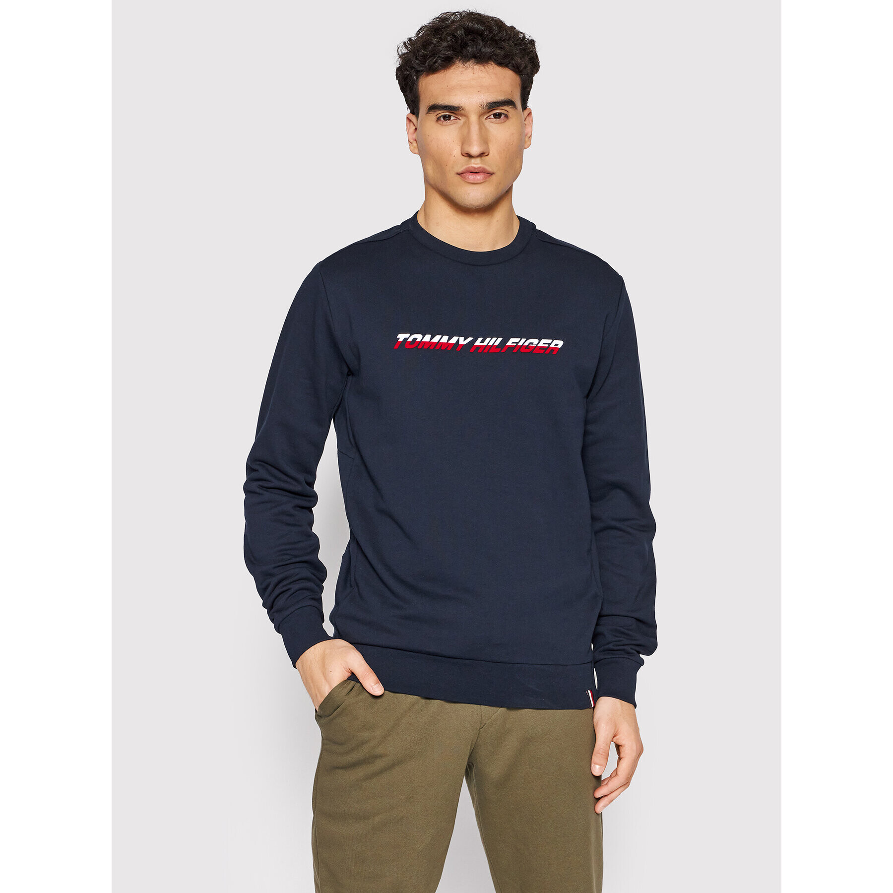 Tommy Hilfiger Pulóver Graphic MW0MW22711 Sötétkék Regular Fit - Pepit.hu