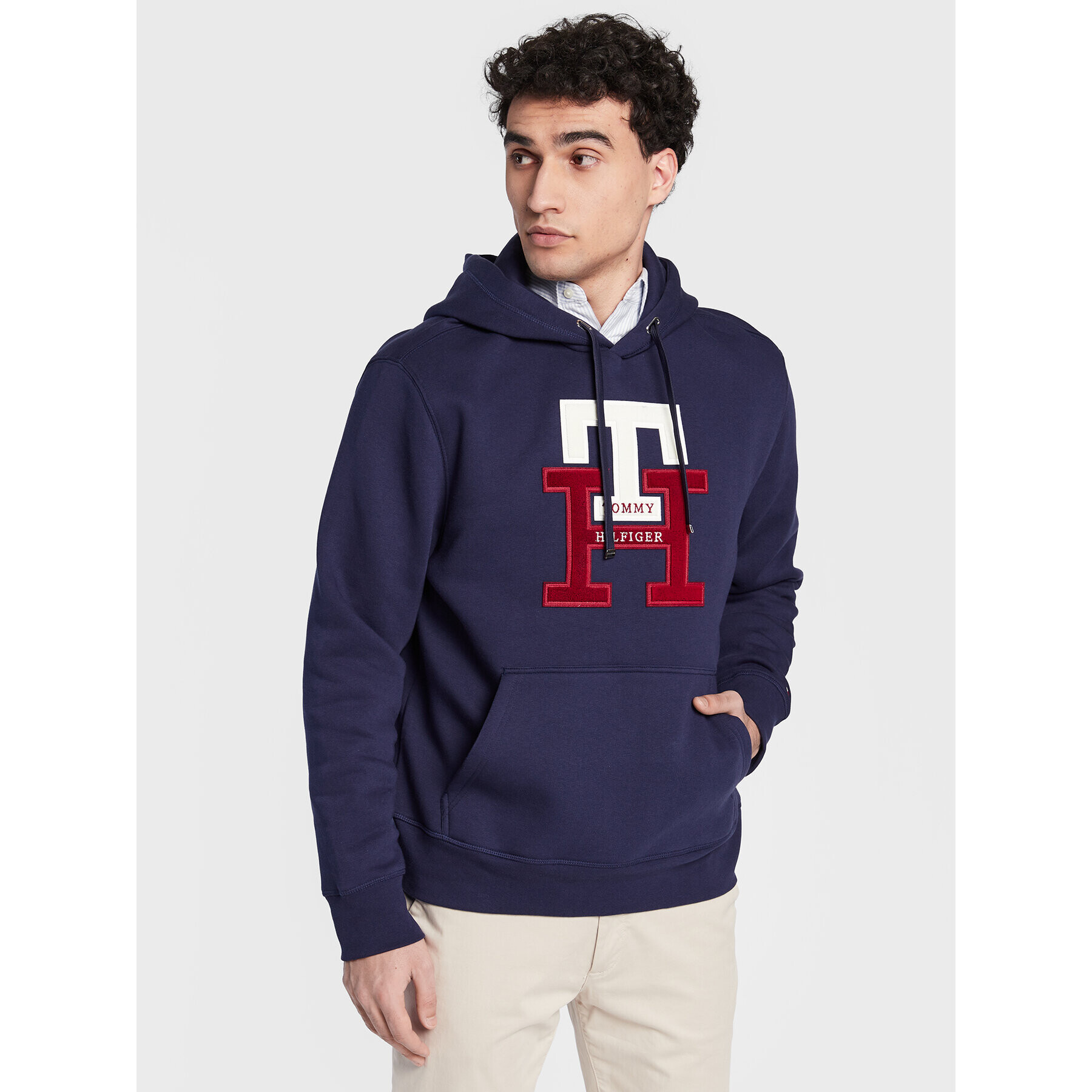 Tommy Hilfiger Pulóver Icon Monogram MW0MW29586 Sötétkék Relaxed Fit - Pepit.hu