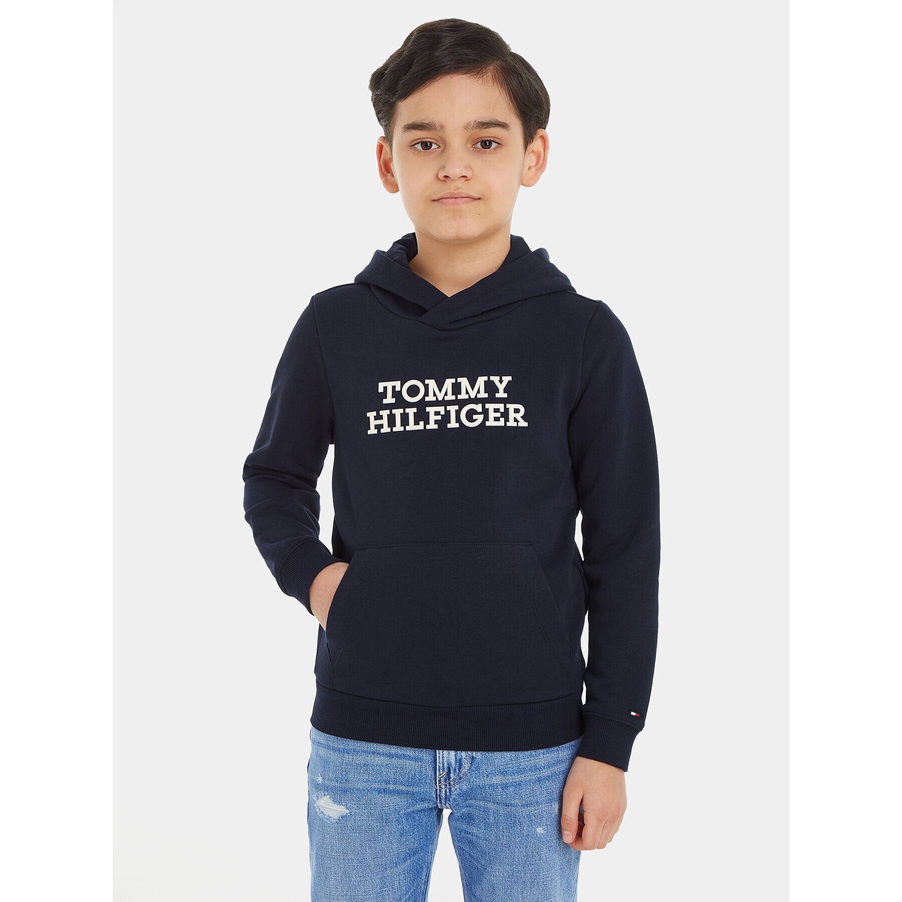 Tommy Hilfiger Pulóver KB0KB08500 M Sötétkék Regular Fit - Pepit.hu