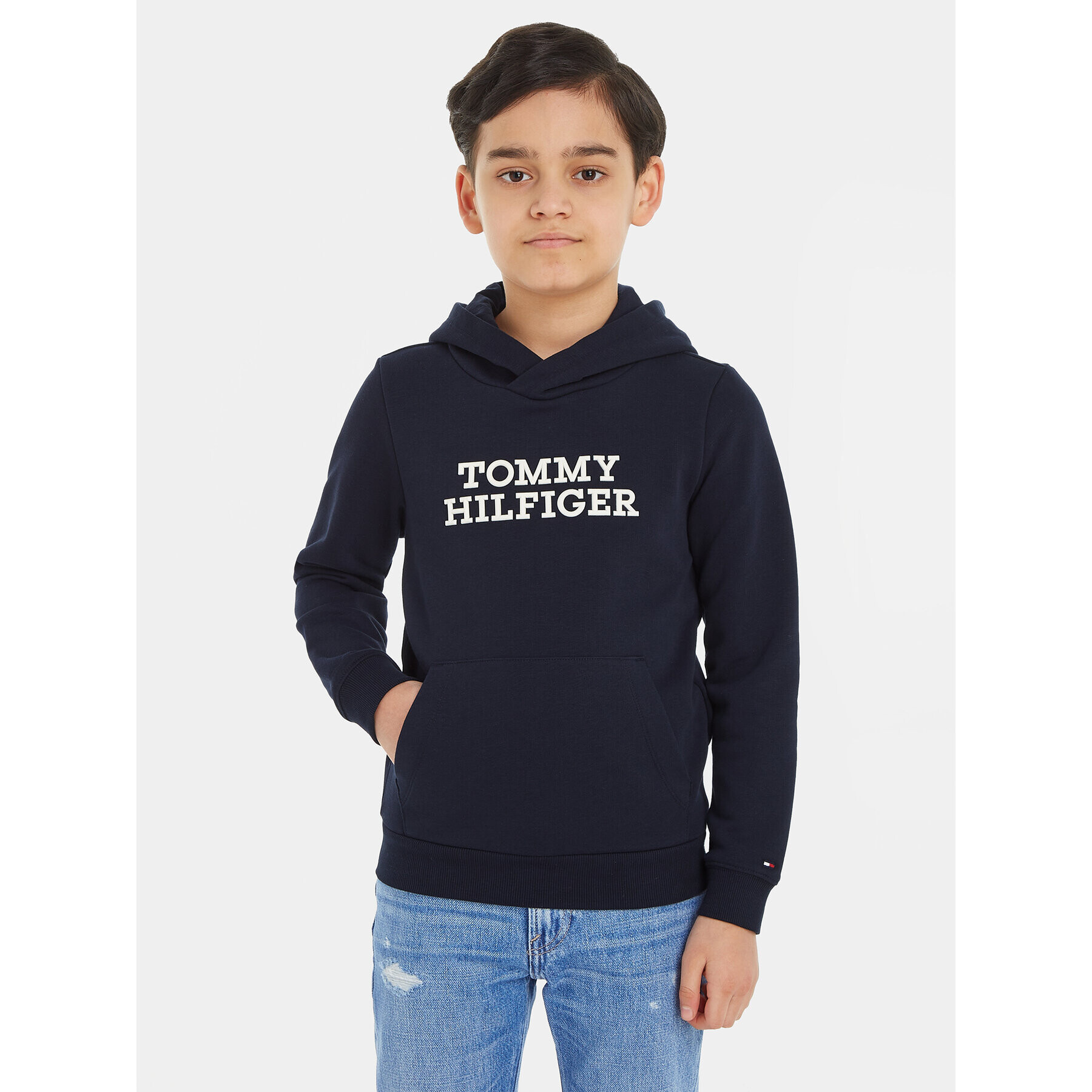 Tommy Hilfiger Pulóver KB0KB08500 S Sötétkék Regular Fit - Pepit.hu