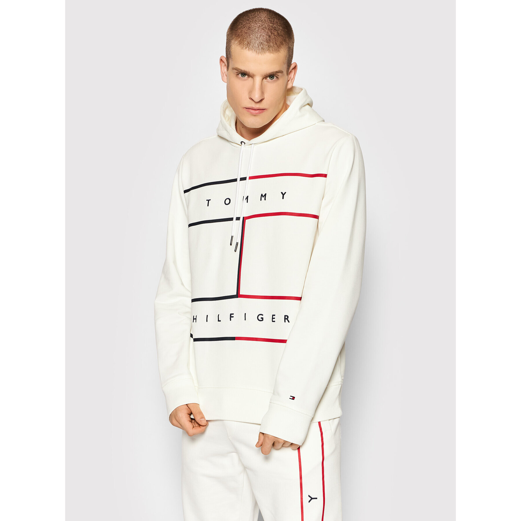 Tommy Hilfiger Pulóver Large Rwb Flag MW0MW25048 Fehér Regular Fit - Pepit.hu