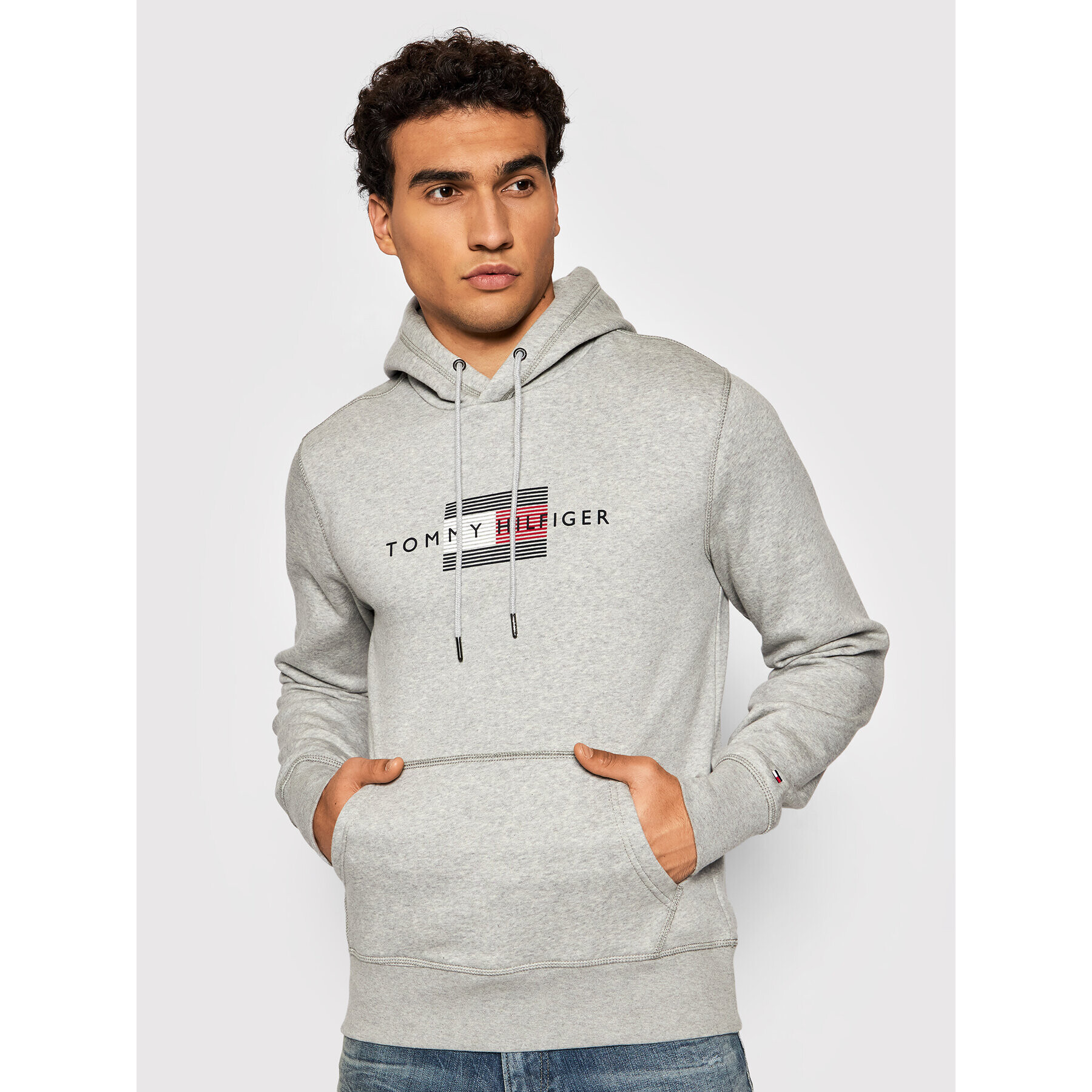 Tommy Hilfiger Pulóver Lines MW0MW20952 Szürke Regular Fit - Pepit.hu