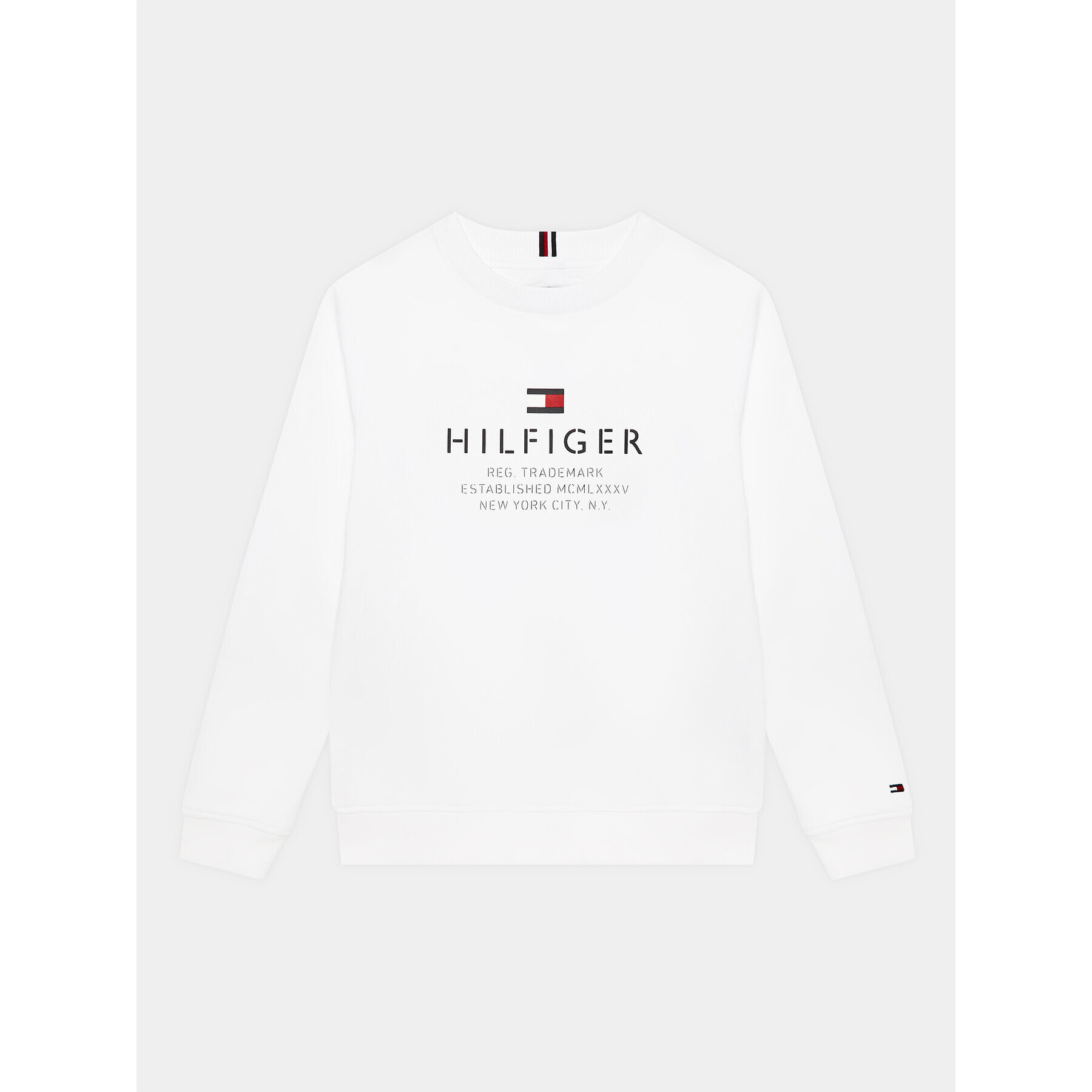 Tommy Hilfiger Pulóver Logo KB0KB08170 Fehér Regular Fit - Pepit.hu