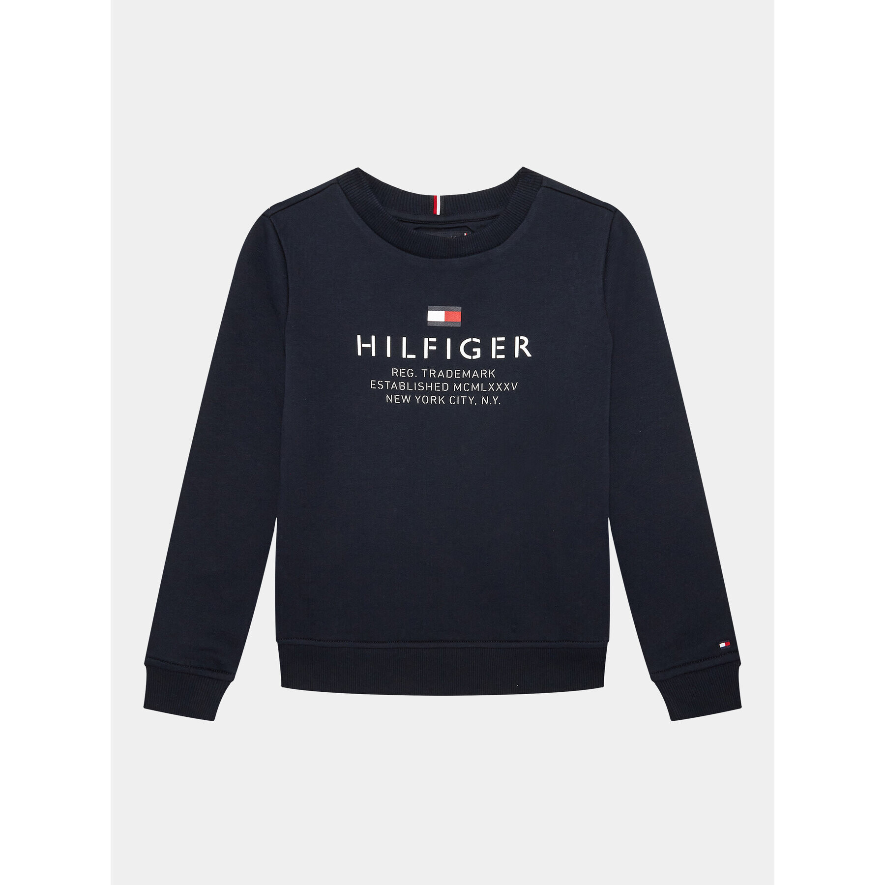 Tommy Hilfiger Pulóver Logo KB0KB08170 Sötétkék Regular Fit - Pepit.hu