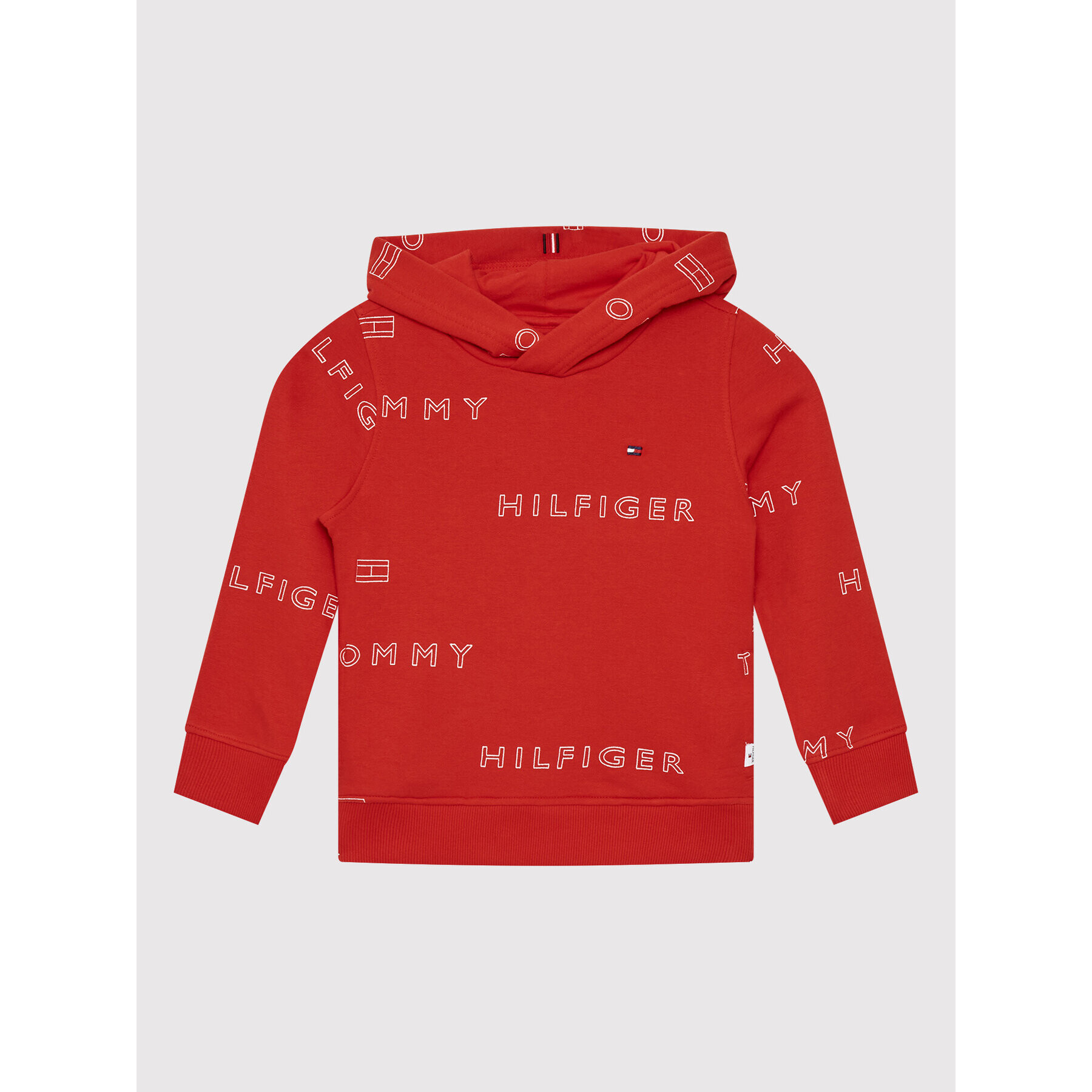 Tommy Hilfiger Pulóver Logo Repeat KB0KB07652 Piros Regular Fit - Pepit.hu