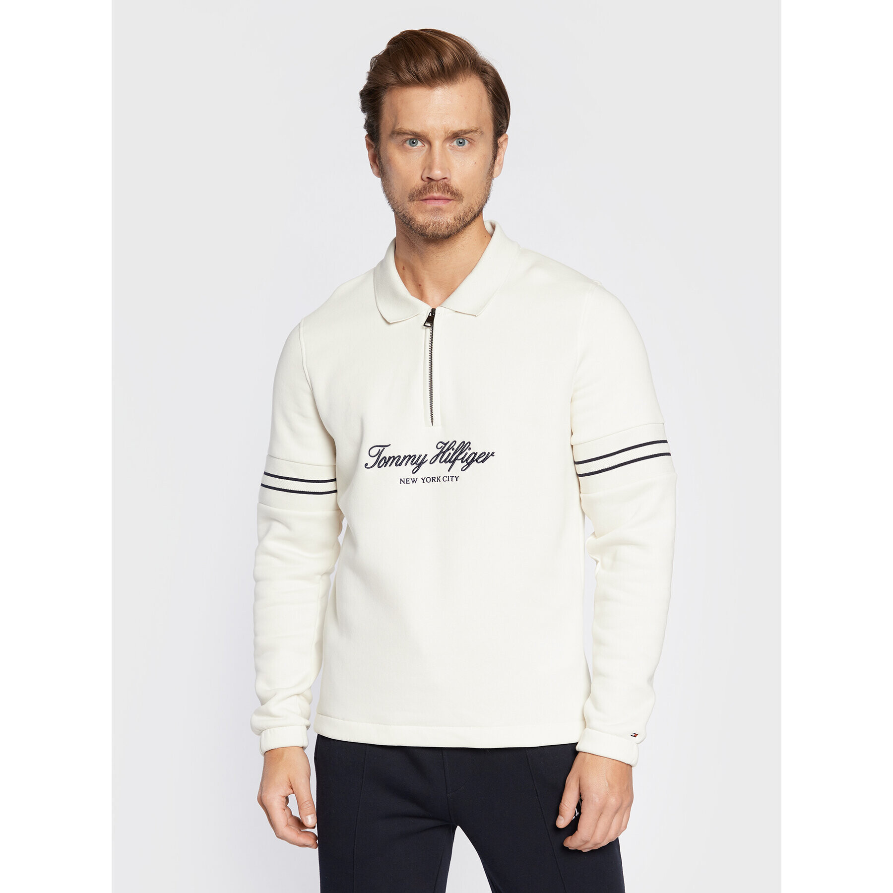 Tommy Hilfiger Pulóver Mixed Type MW0MW27896 Bézs Regular Fit - Pepit.hu