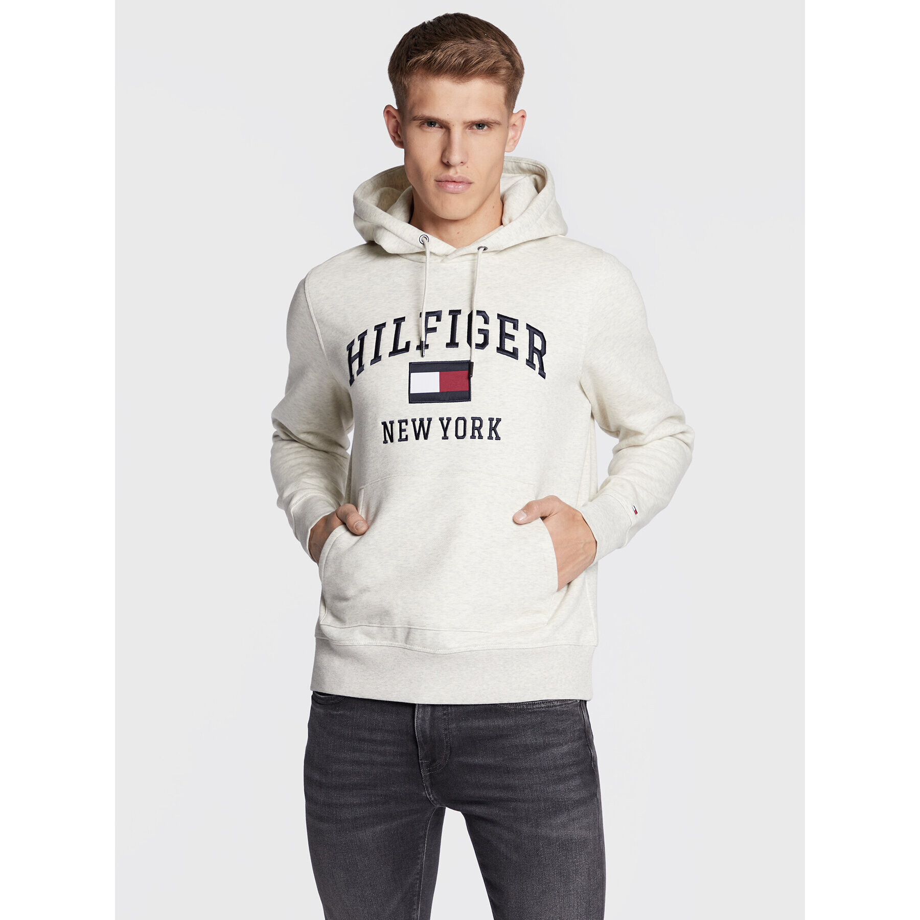 Tommy Hilfiger Pulóver Modern Varsity MW0MW28173 Bézs Regular Fit - Pepit.hu