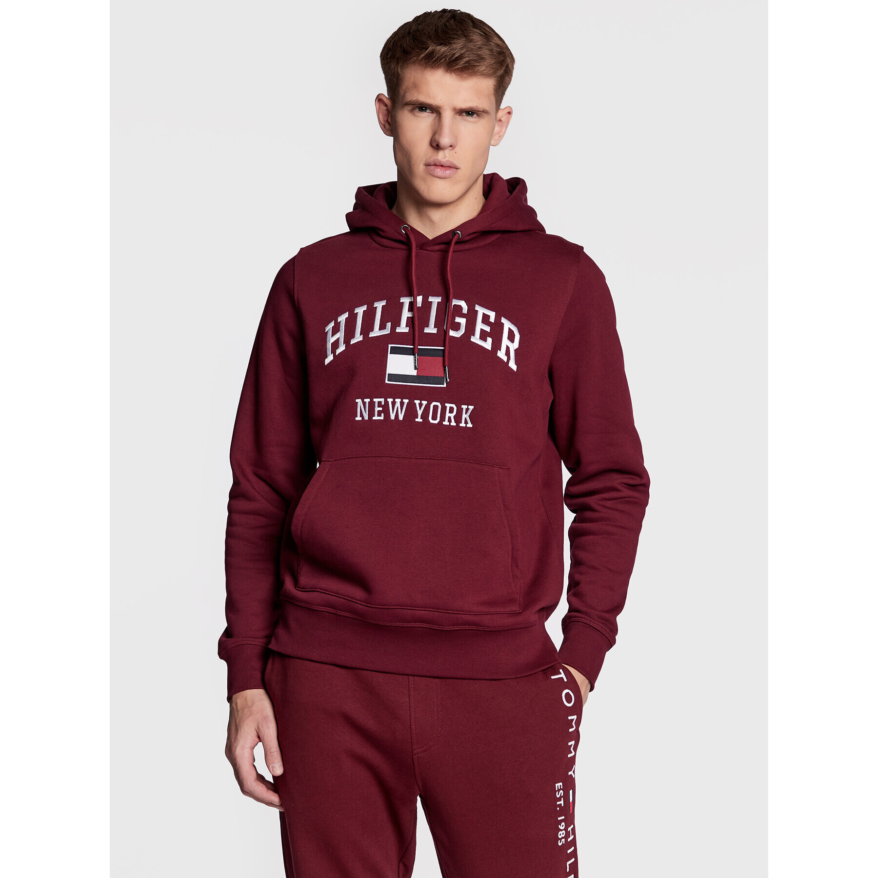 Tommy Hilfiger Pulóver Modern Varsity MW0MW28173 Bordó Regular Fit - Pepit.hu