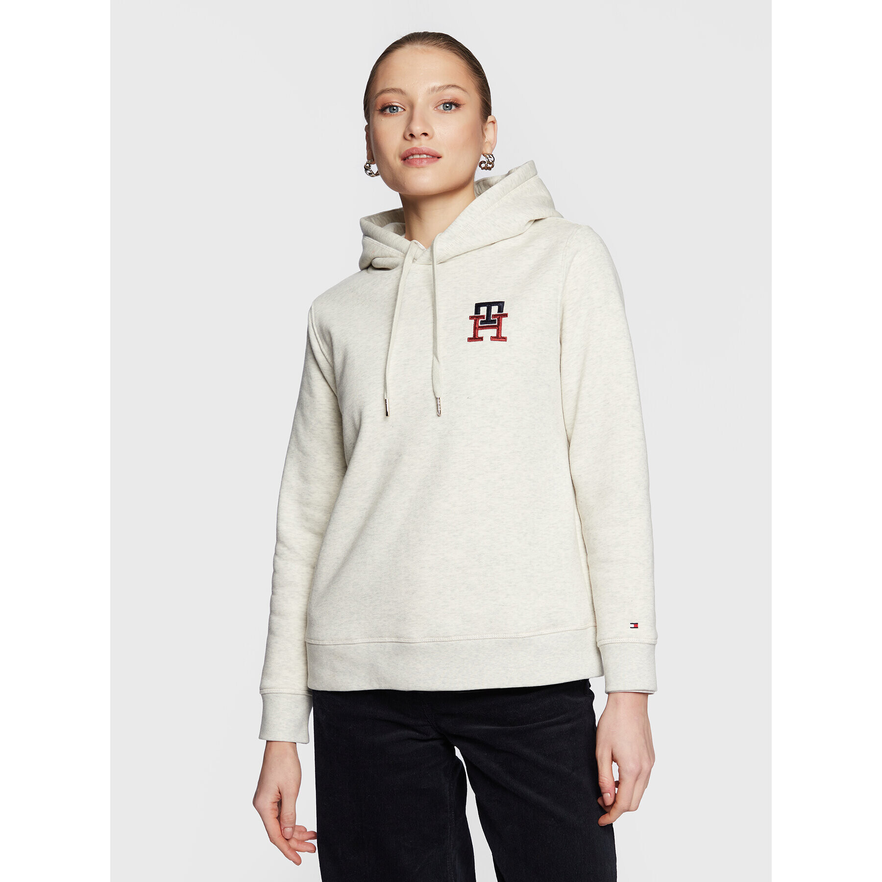 Tommy Hilfiger Pulóver Monogram WW0WW37434 Bézs Regular Fit - Pepit.hu