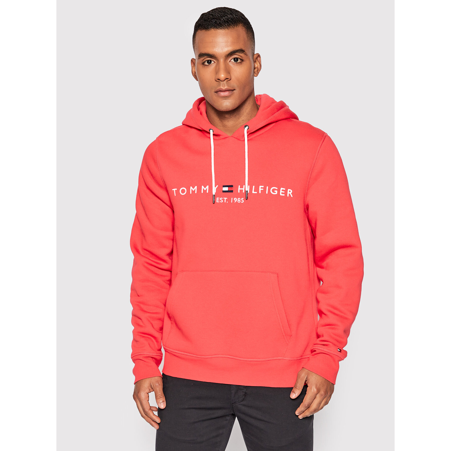 Tommy Hilfiger Pulóver MW0MW11599 Piros Regular Fit - Pepit.hu