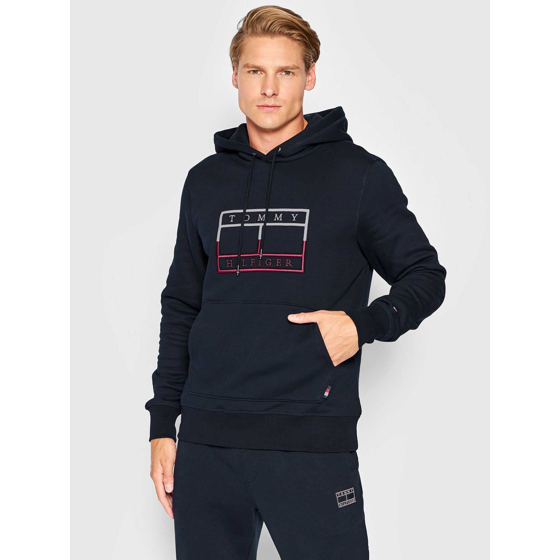 Tommy Hilfiger Pulóver MW0MW25600 Sötétkék Regular Fit - Pepit.hu